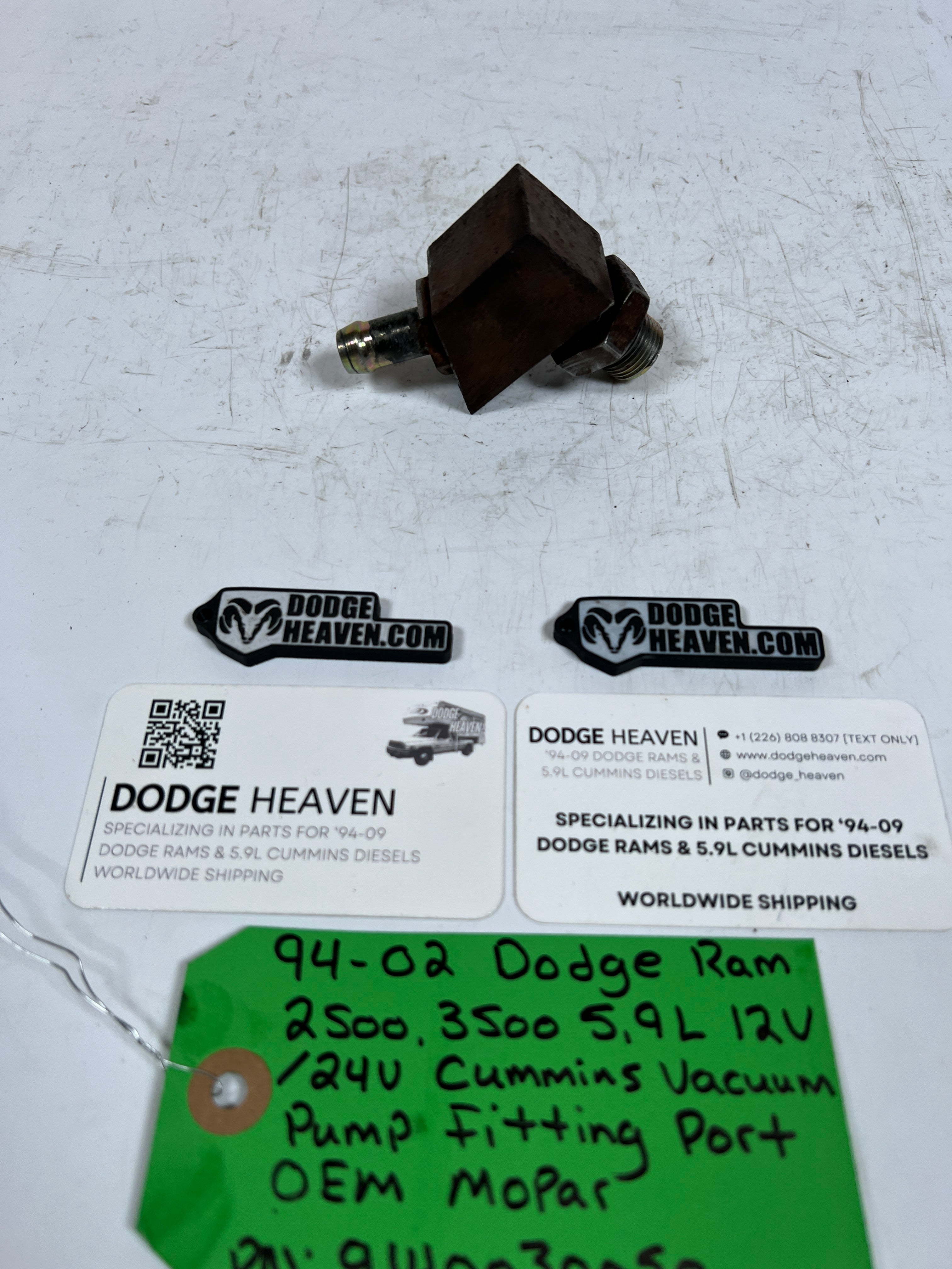 1994-2002 Dodge Ram 5.9L Cummins Vacuum Pump Fitting Port