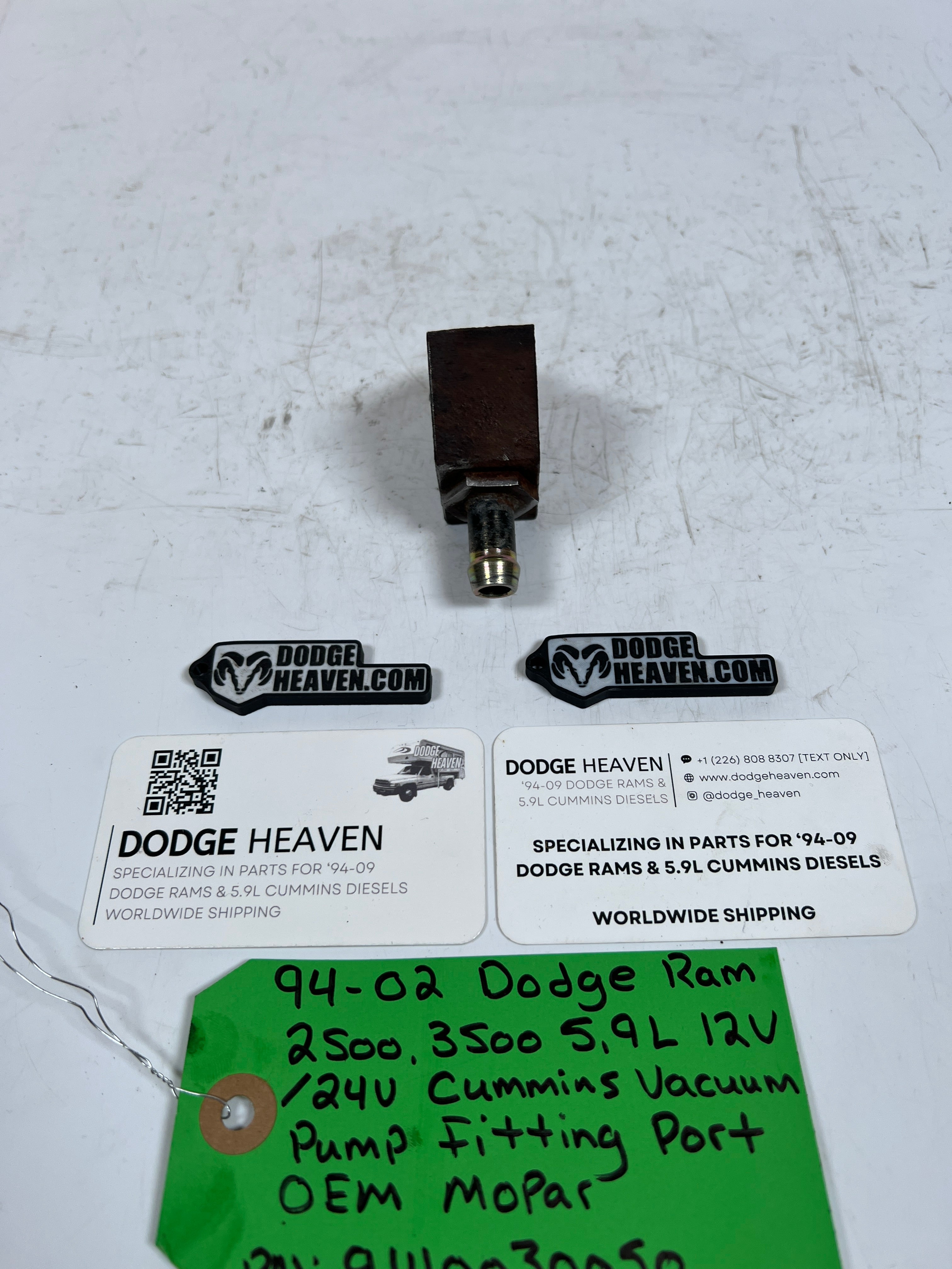 1994-2002 Dodge Ram 5.9L Cummins Vacuum Pump Fitting Port