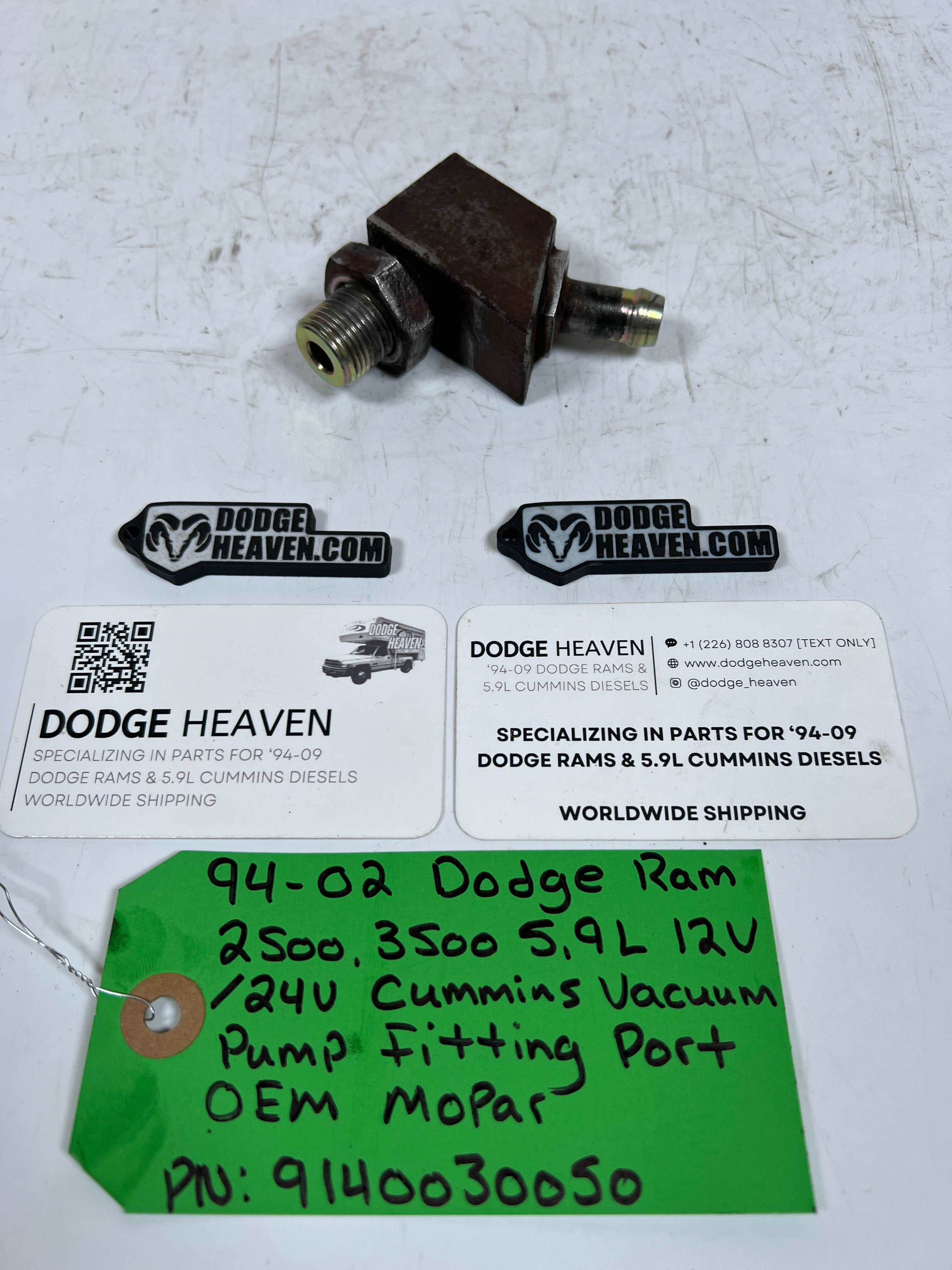 1994-2002 Dodge Ram 5.9L Cummins Vacuum Pump Fitting Port