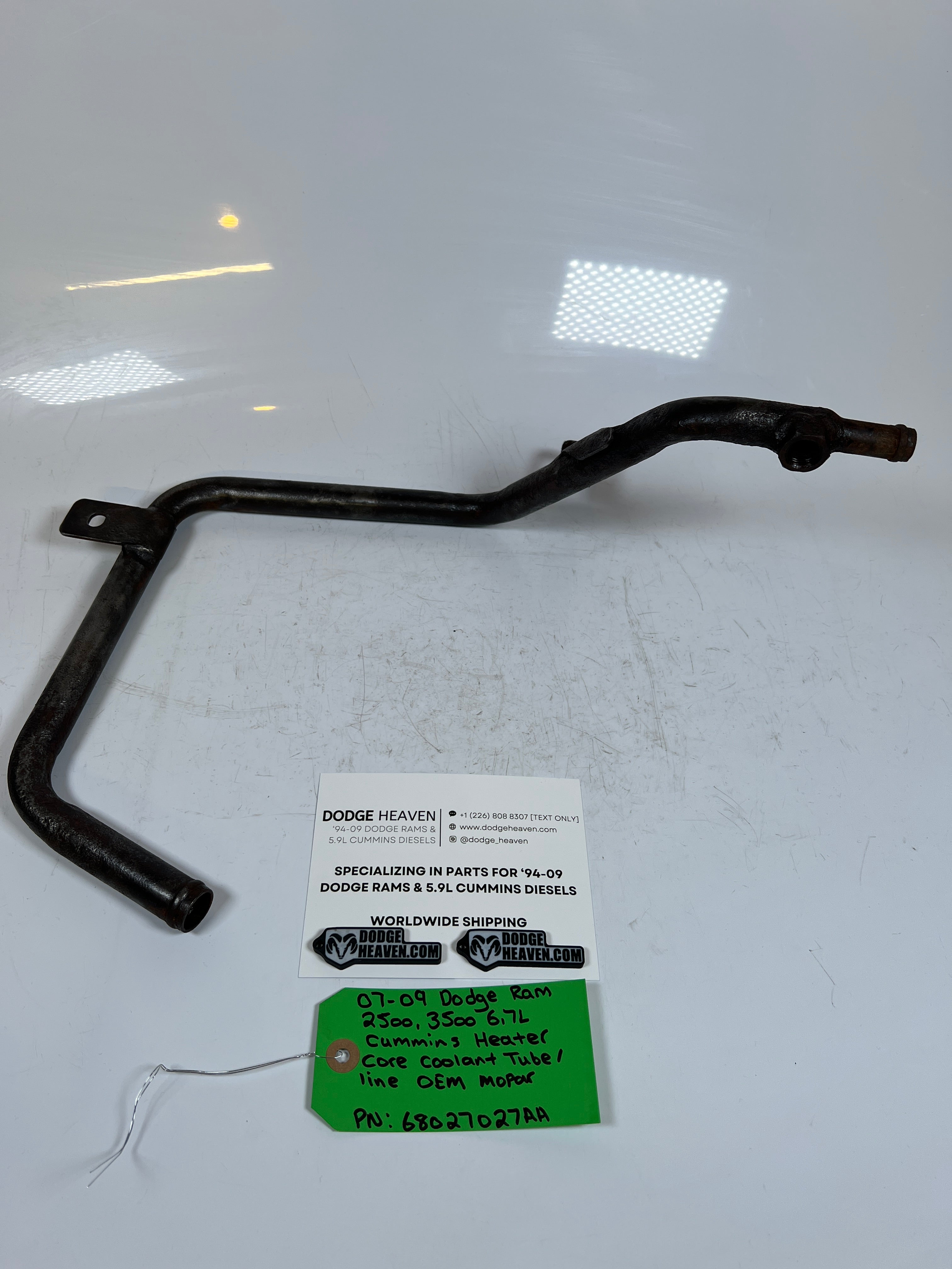 2007-2009 dodge Ram 6.7L Cummins Heater Core Coolant tube