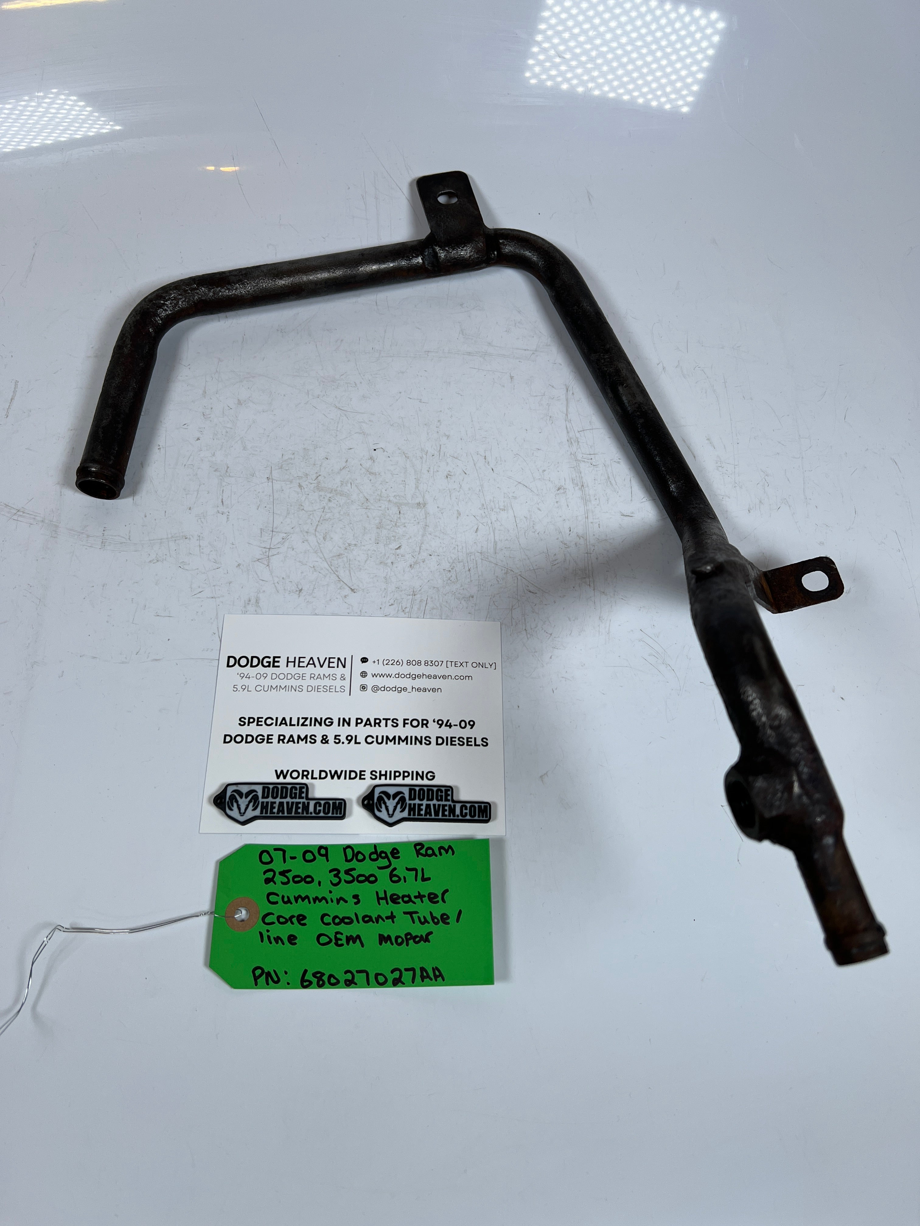 2007-2009 dodge Ram 6.7L Cummins Heater Core Coolant tube