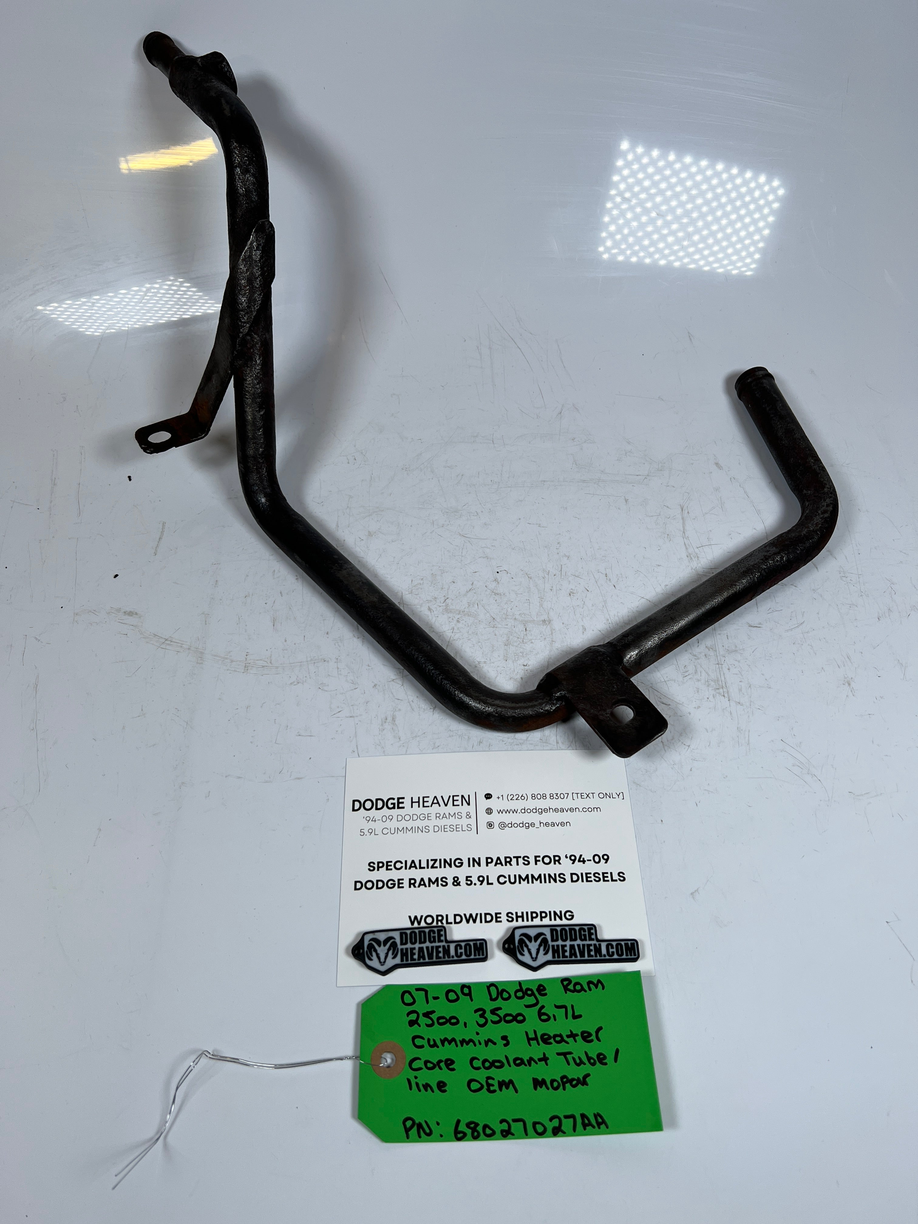 2007-2009 dodge Ram 6.7L Cummins Heater Core Coolant tube