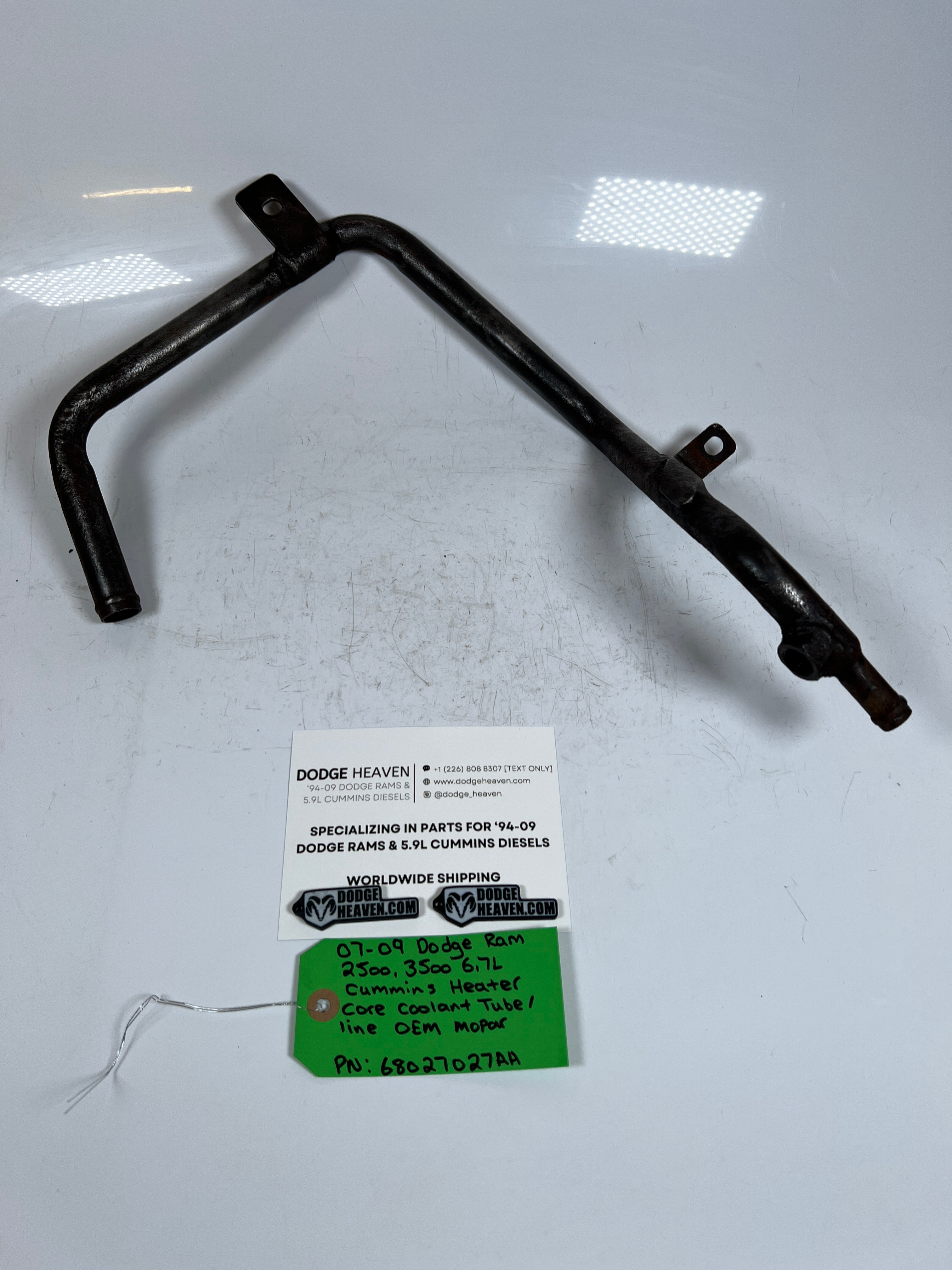 2007-2009 dodge Ram 6.7L Cummins Heater Core Coolant tube
