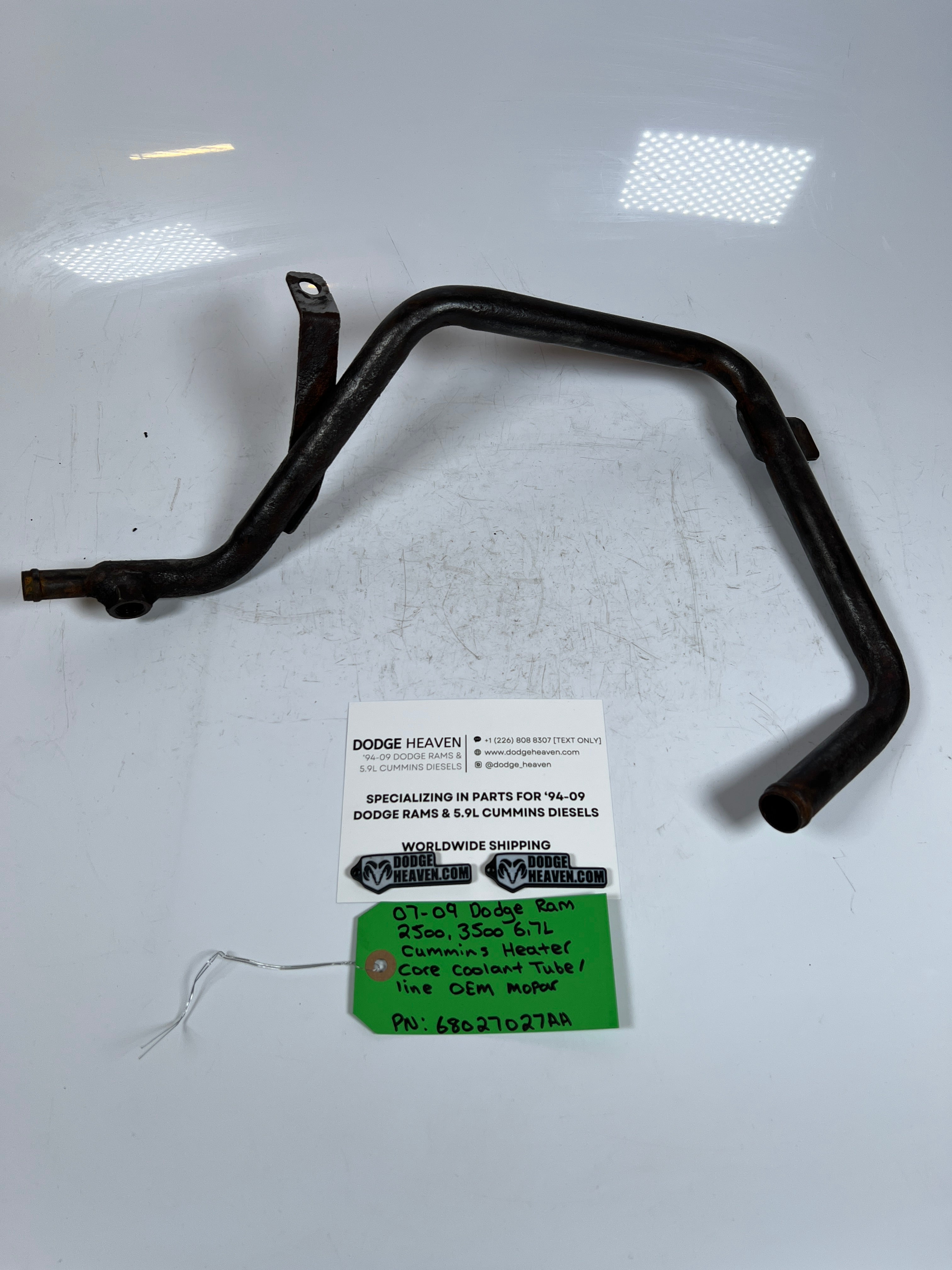 2007-2009 dodge Ram 6.7L Cummins Heater Core Coolant tube