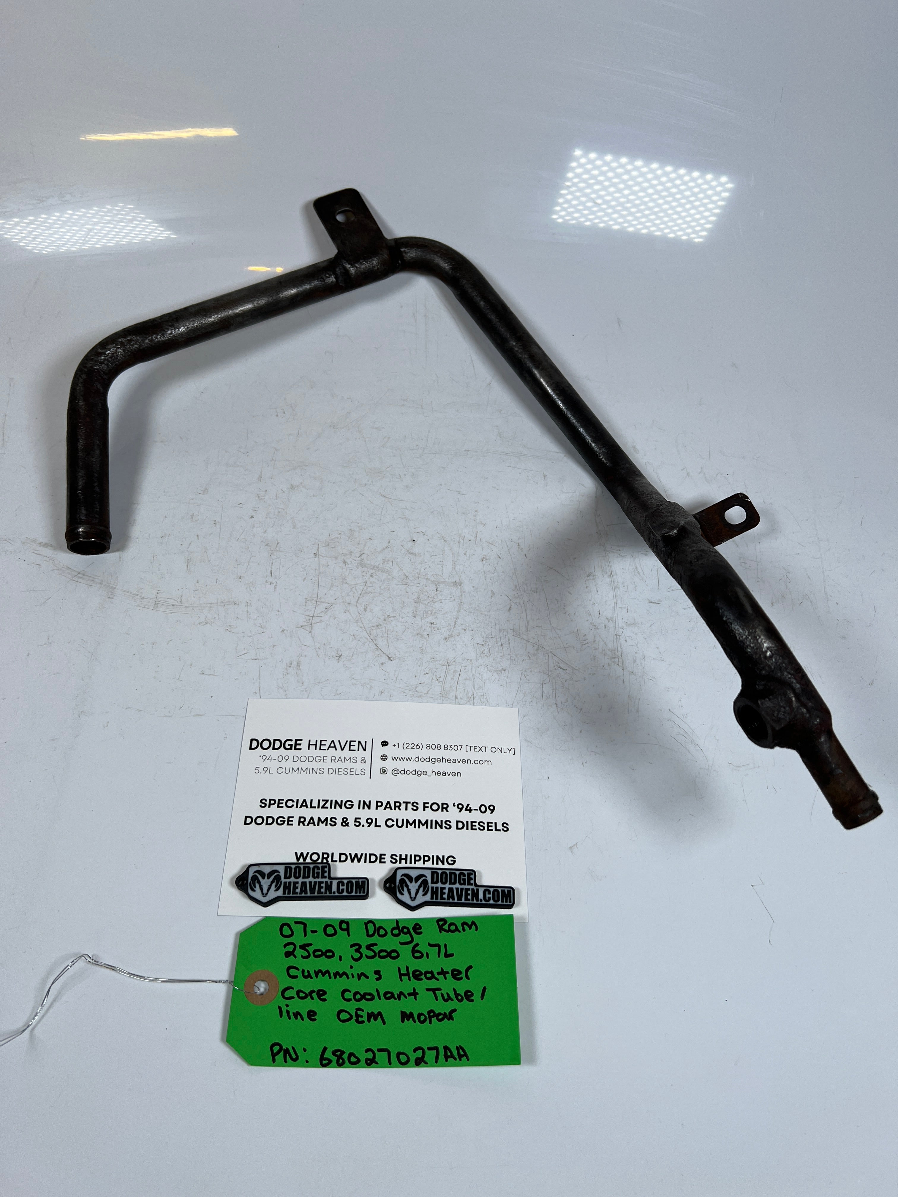 2007-2009 dodge Ram 6.7L Cummins Heater Core Coolant tube