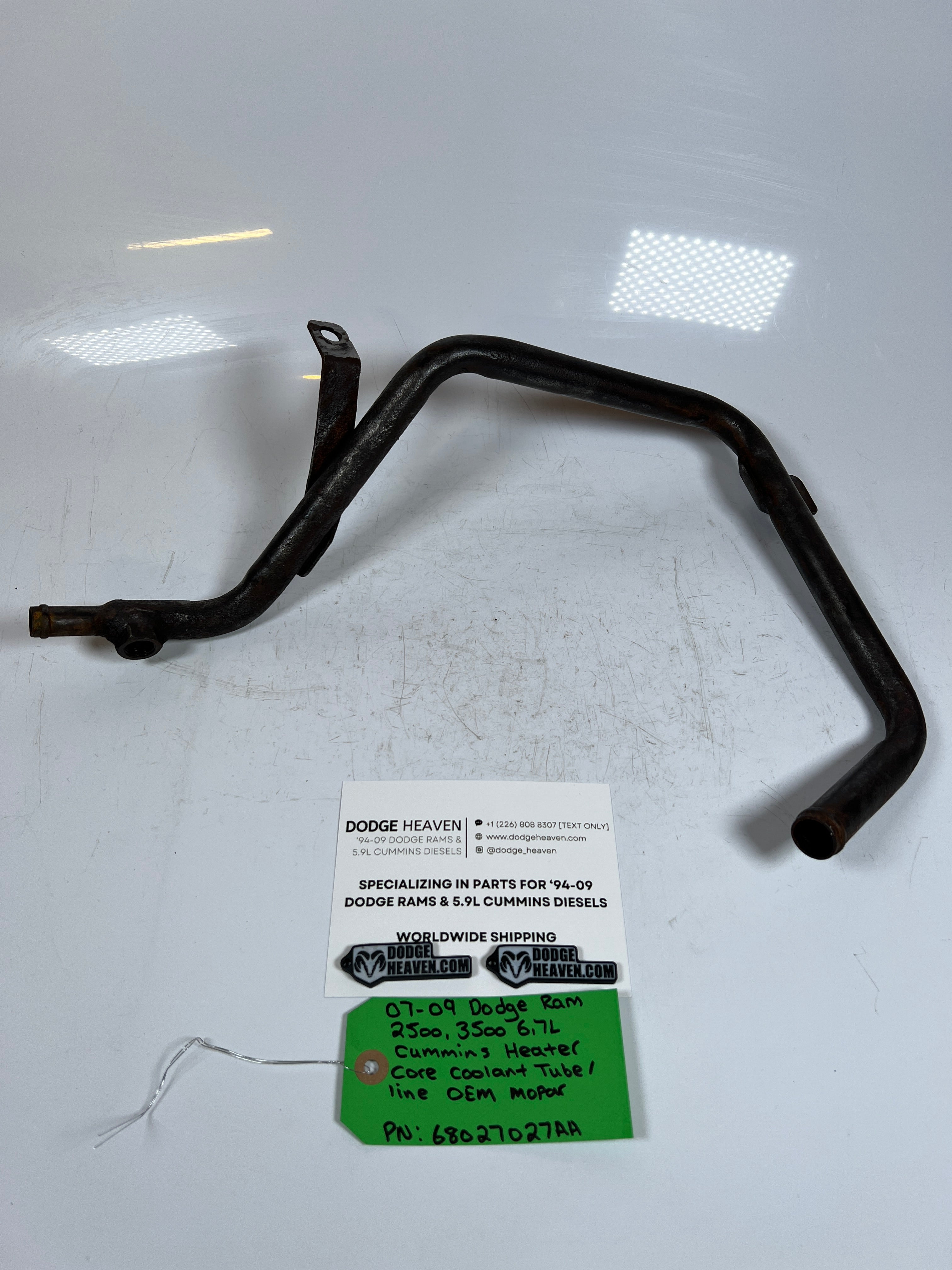 2007-2009 dodge Ram 6.7L Cummins Heater Core Coolant tube