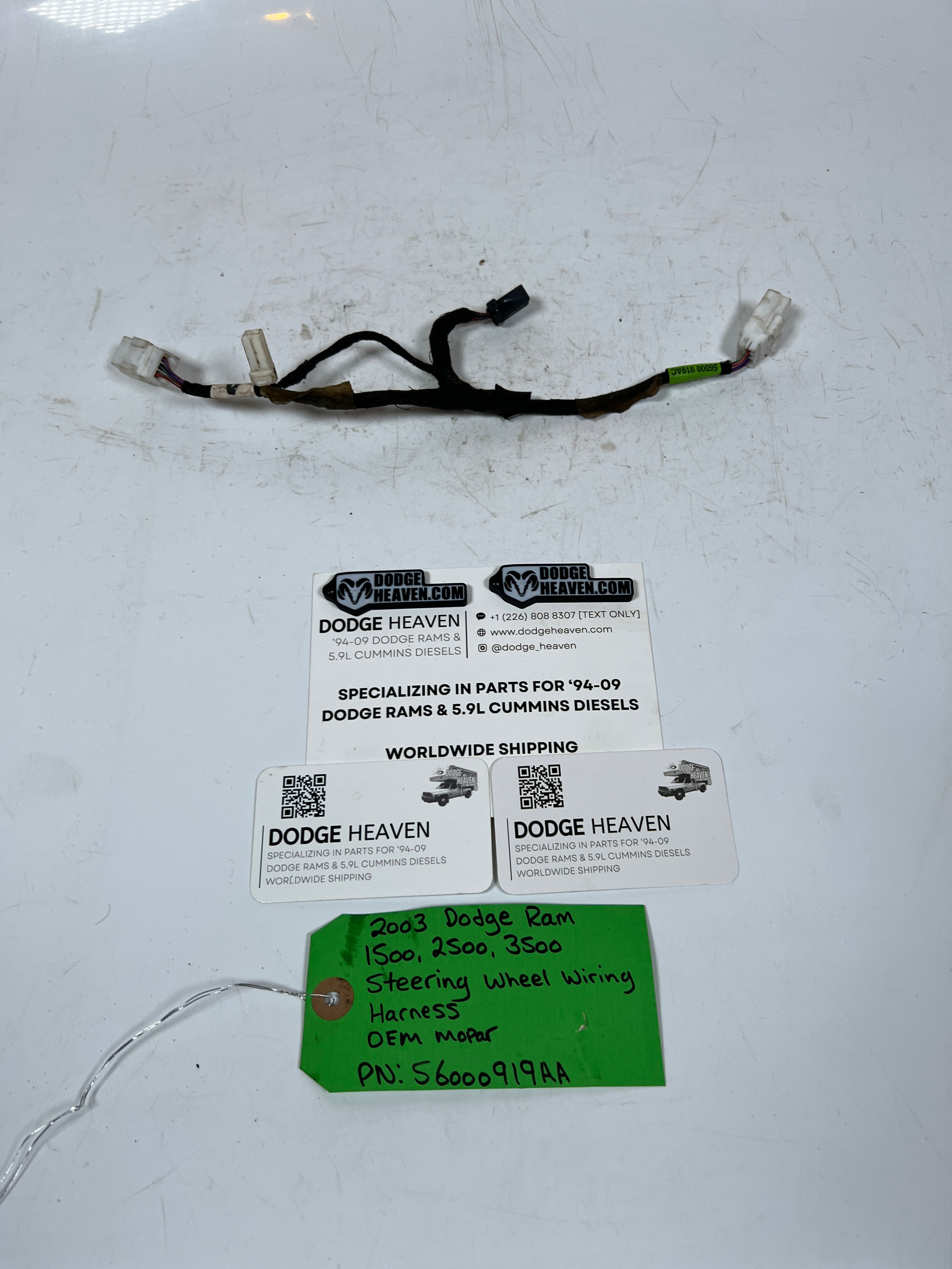 2003-2003 Dodge Ram 1500-3500 Steering Wheel Cruise Control Wiring Harness