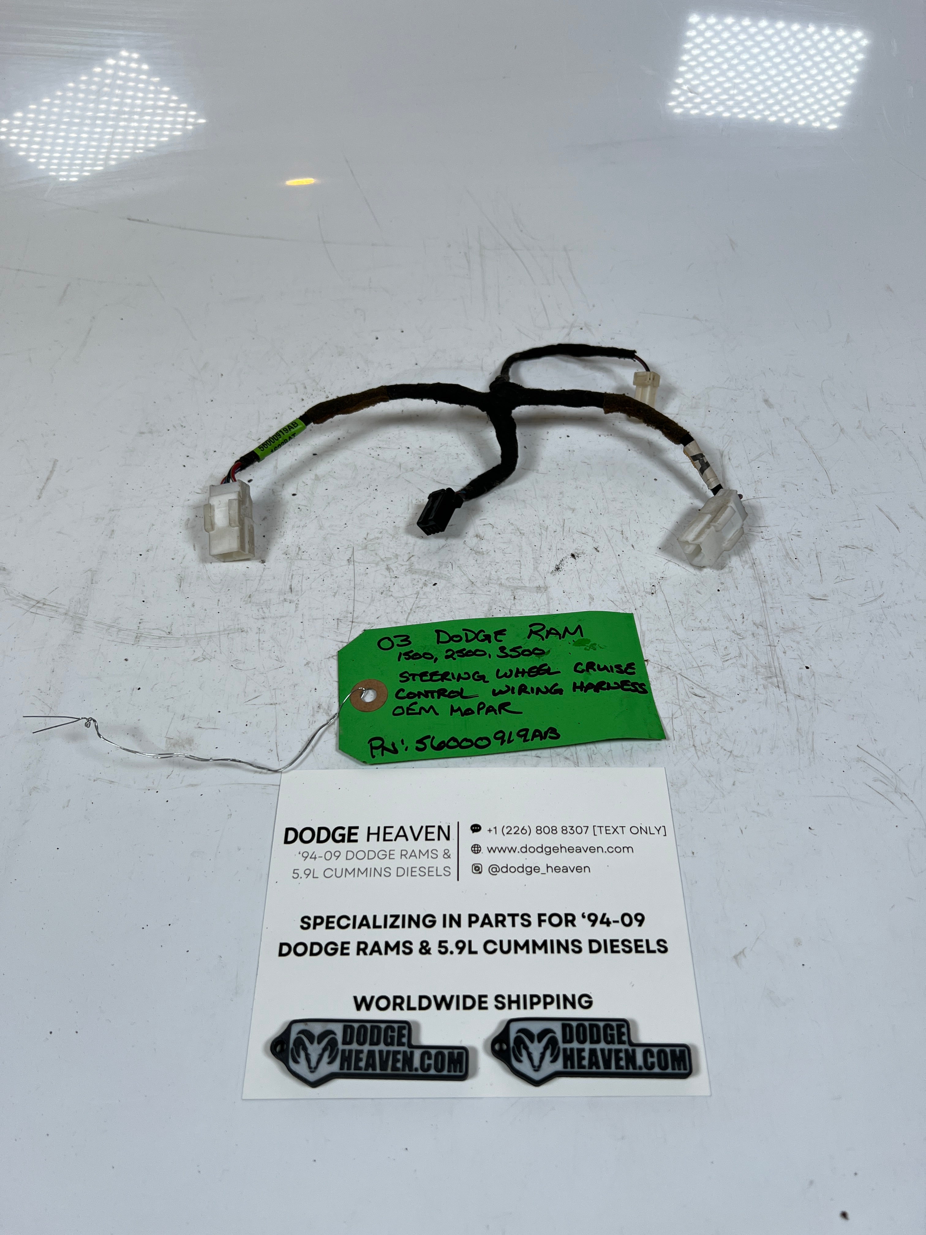 2003-2003 Dodge Ram 1500-3500 Steering Wheel Cruise Control Wiring Harness