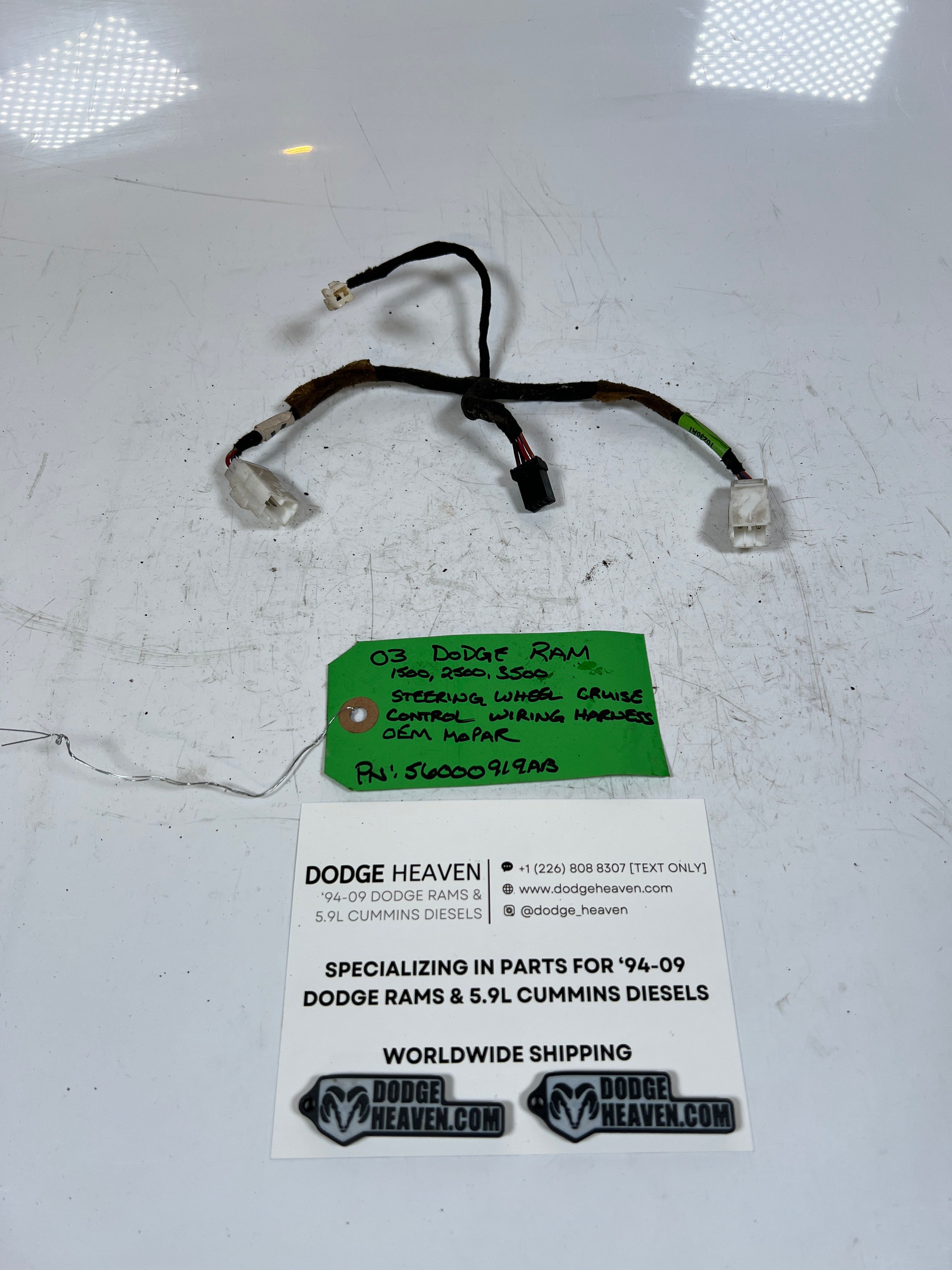 2003-2003 Dodge Ram 1500-3500 Steering Wheel Cruise Control Wiring Harness
