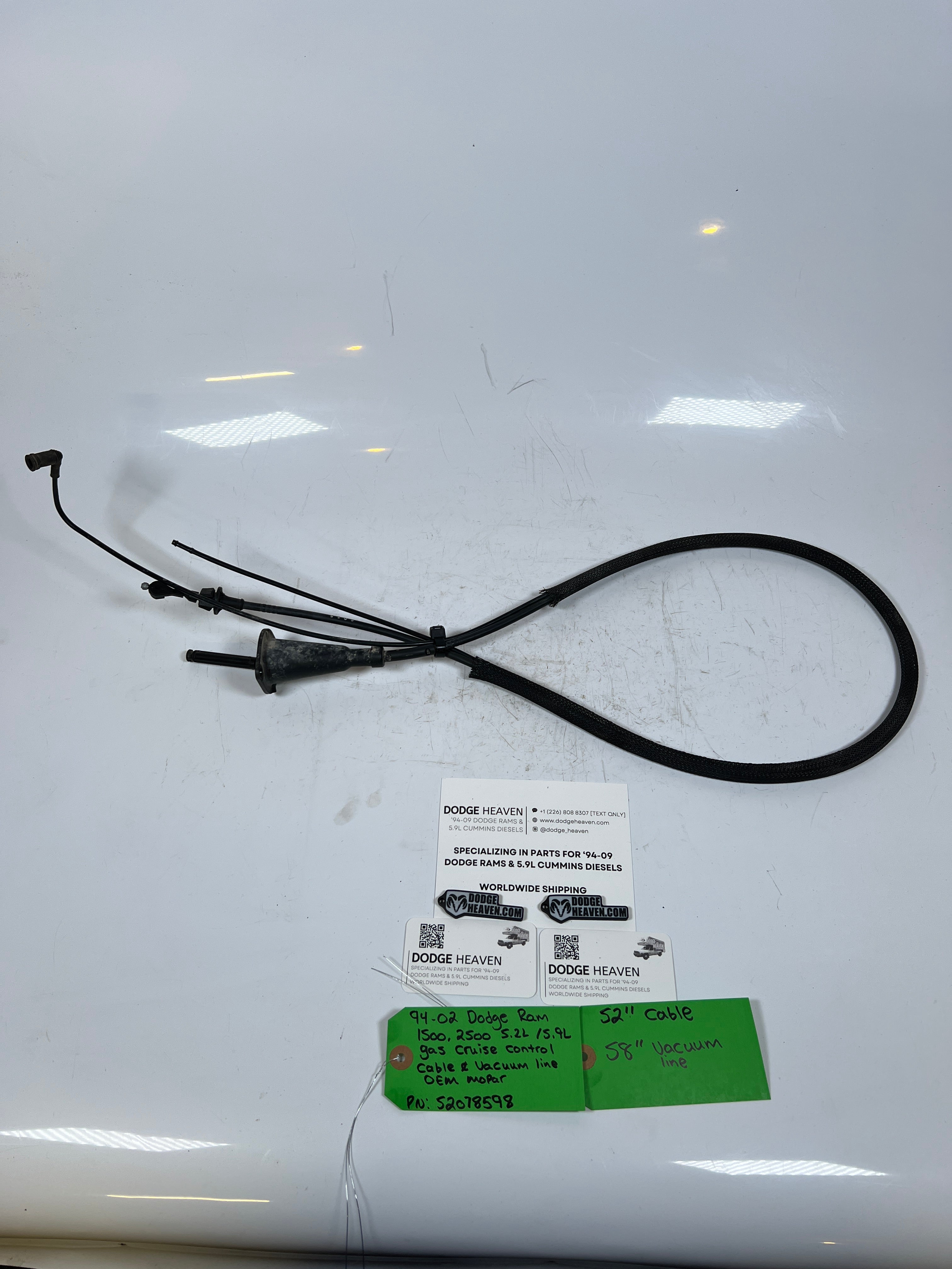 1994-2002 Dodge Ram 5.2L / 5.9L Gas Cruise Control Cable & Vacuum Line