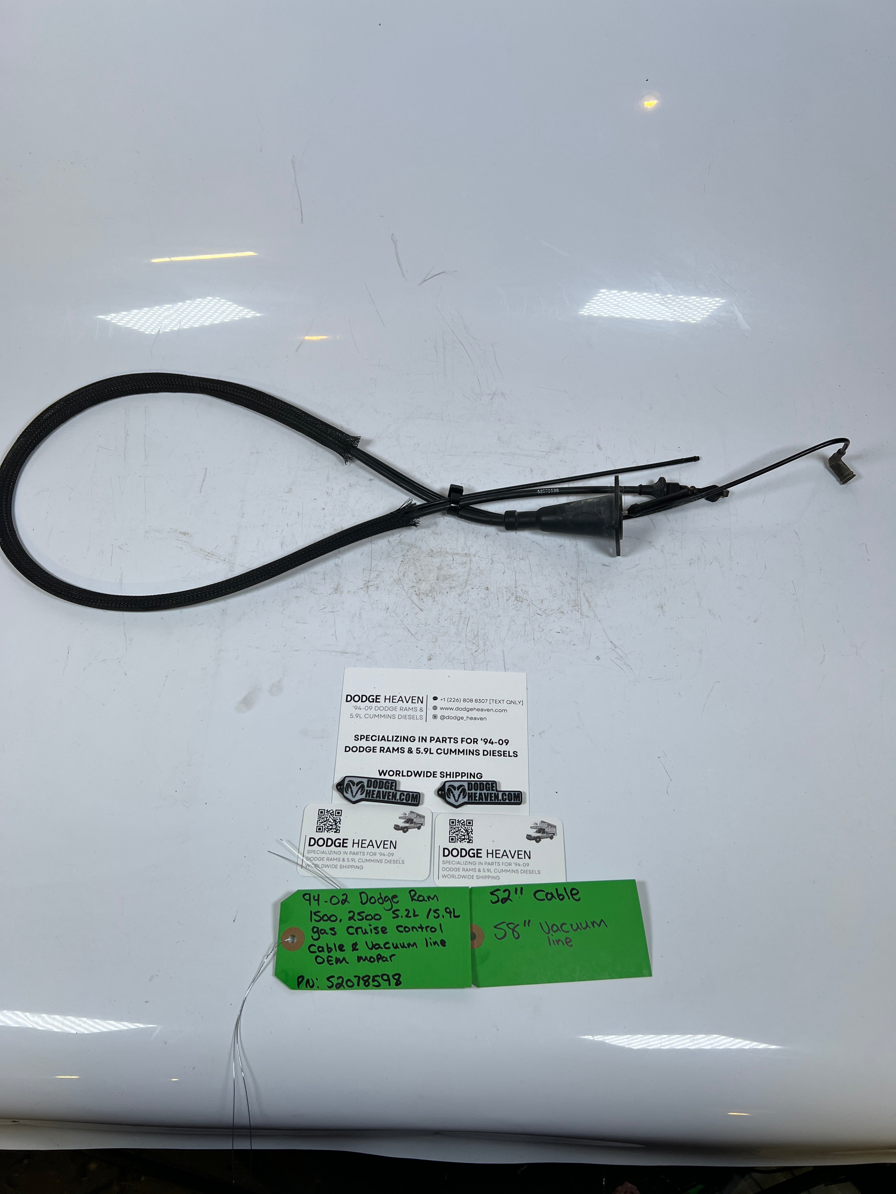 1994-2002 Dodge Ram 5.2L / 5.9L Gas Cruise Control Cable & Vacuum Line