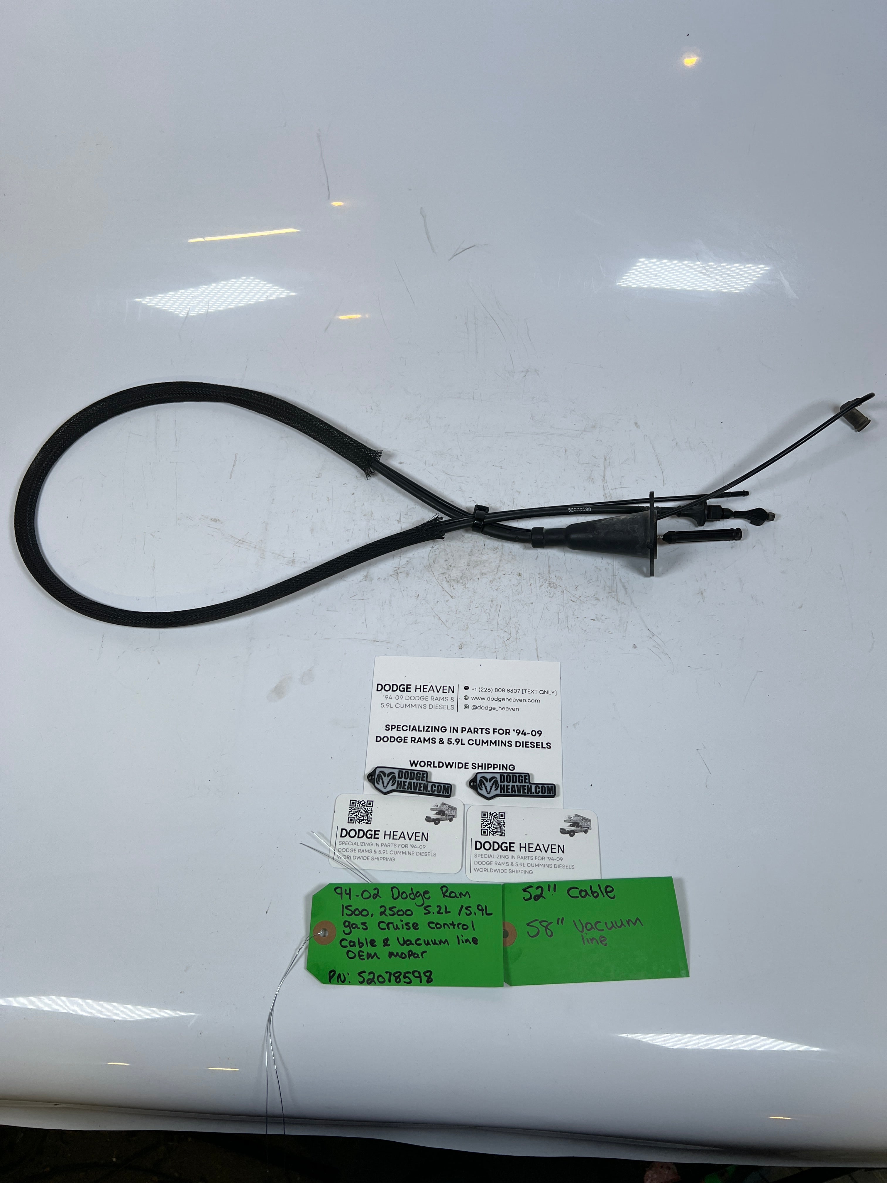 1994-2002 Dodge Ram 5.2L / 5.9L Gas Cruise Control Cable & Vacuum Line
