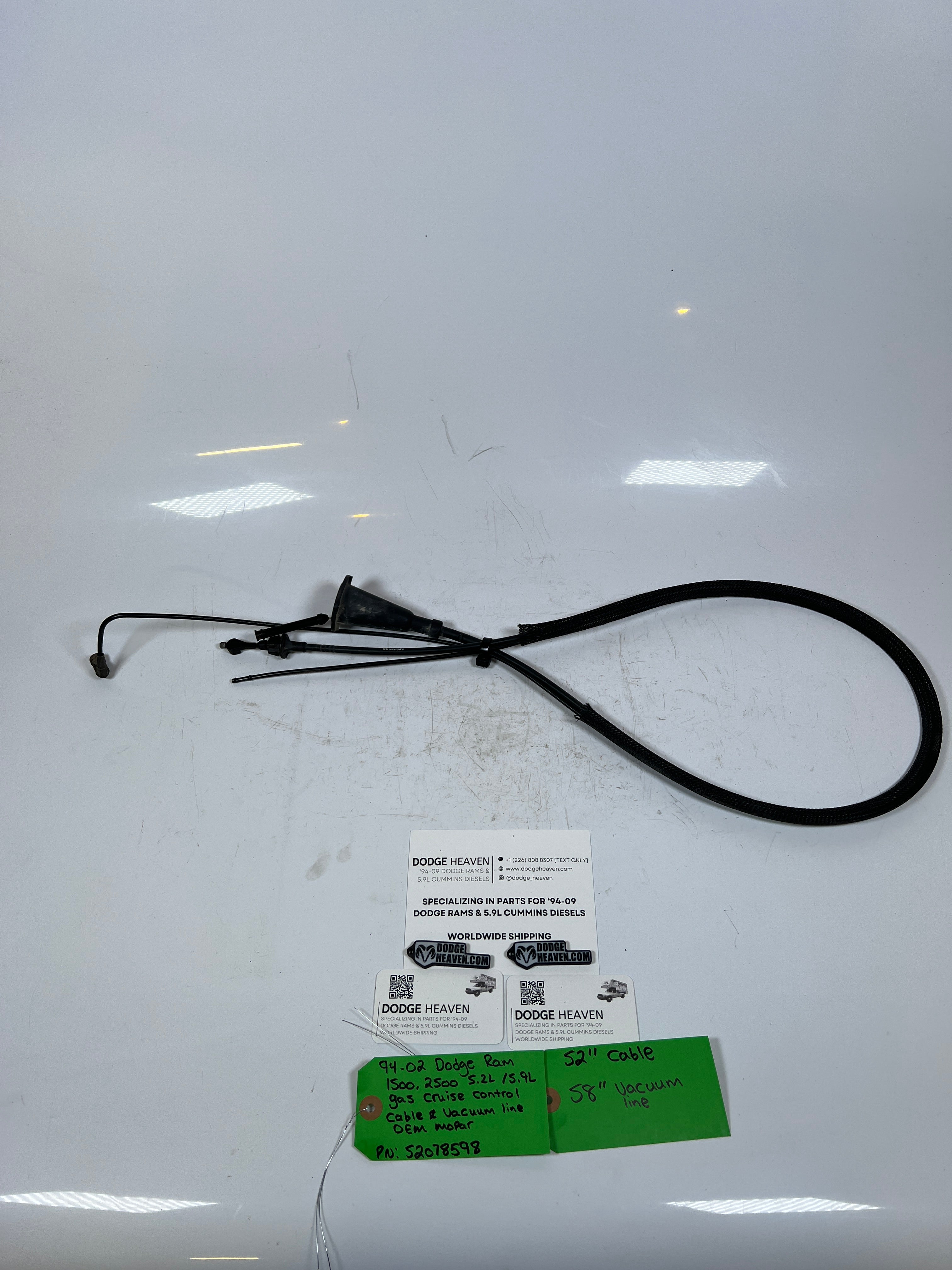 1994-2002 Dodge Ram 5.2L / 5.9L Gas Cruise Control Cable & Vacuum Line
