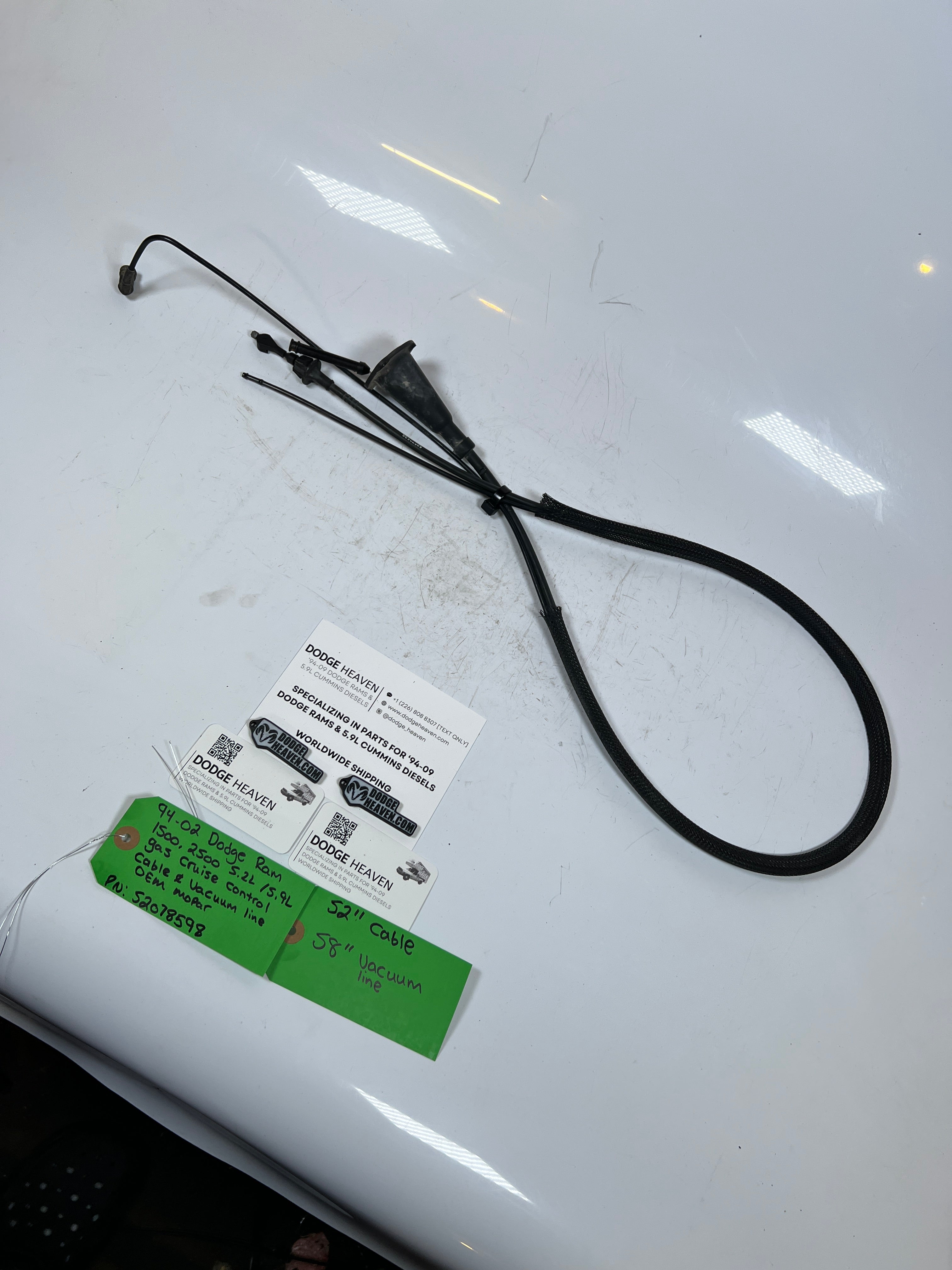 1994-2002 Dodge Ram 5.2L / 5.9L Gas Cruise Control Cable & Vacuum Line