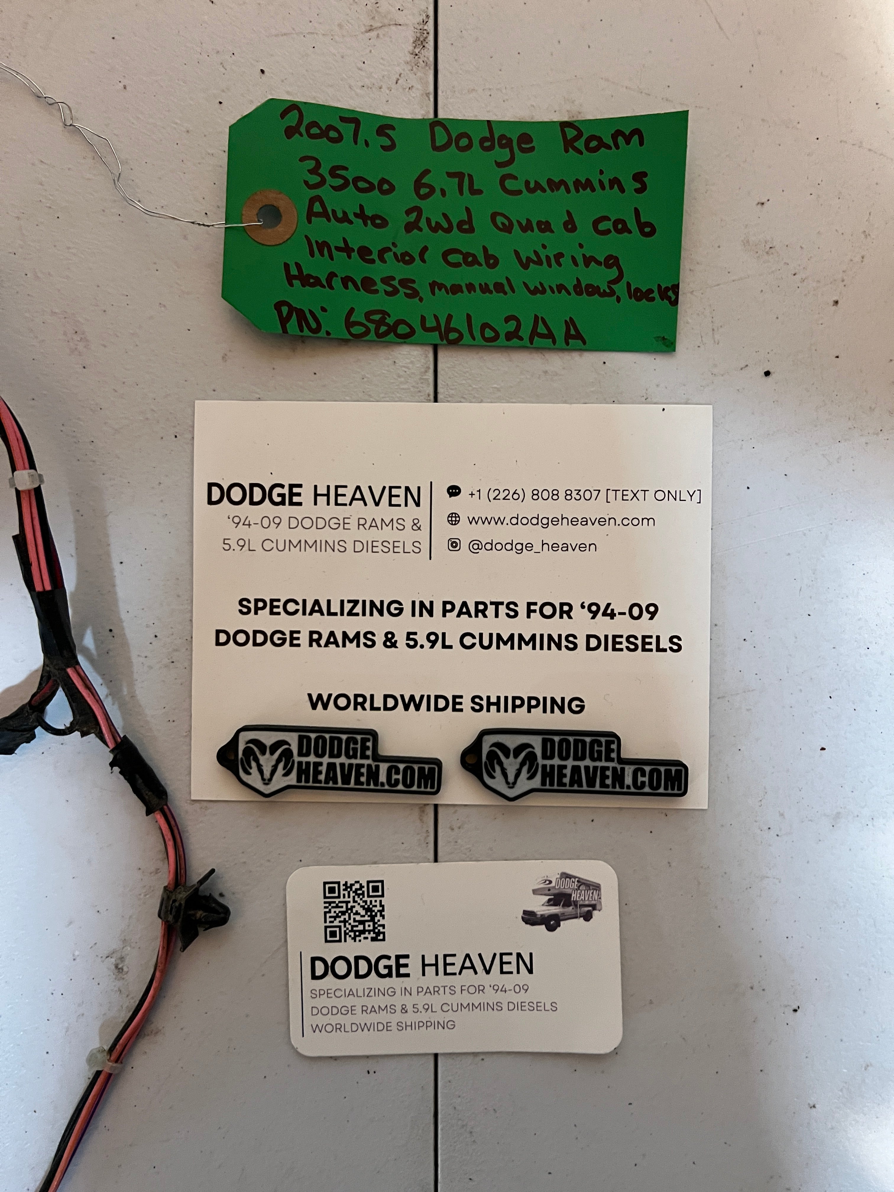 2007.5-2007.5 2007.5 Dodge Ram 3500 6.7L Cummins Interior Cab Wiring Harness