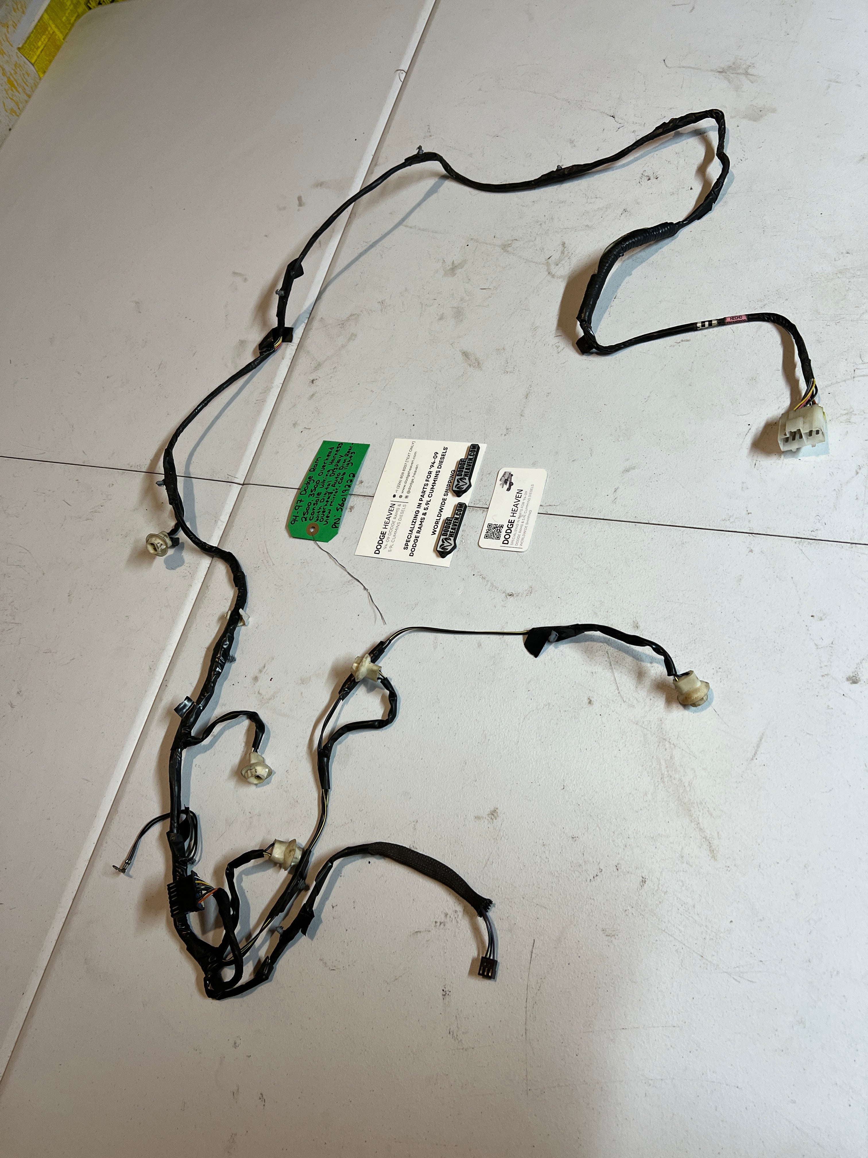 1994-1997 Dodge Ram 2500 3500 Over Head Console Wiring Harness W Cab Lights