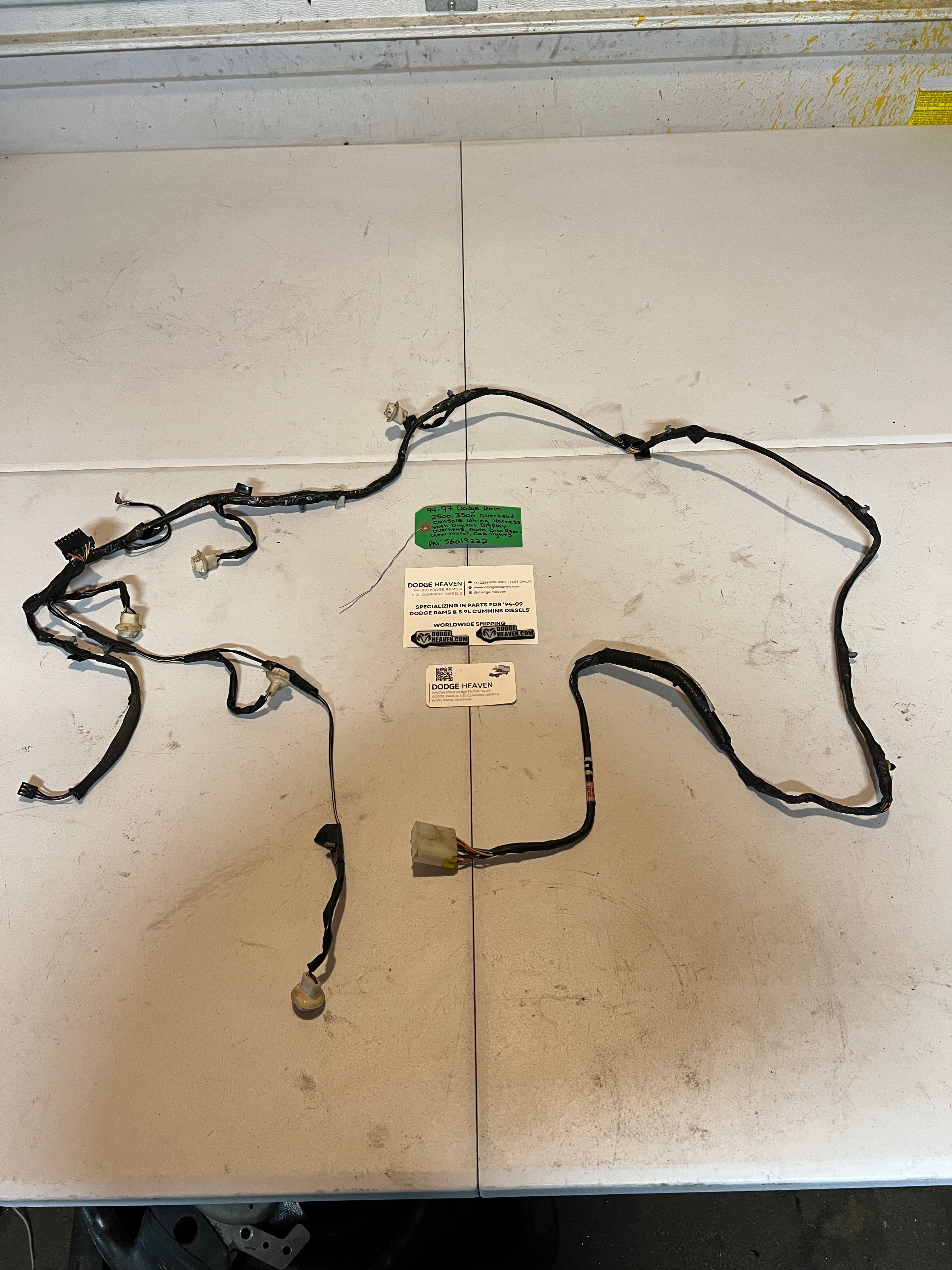 1994-1997 Dodge Ram 2500 3500 Over Head Console Wiring Harness W Cab Lights