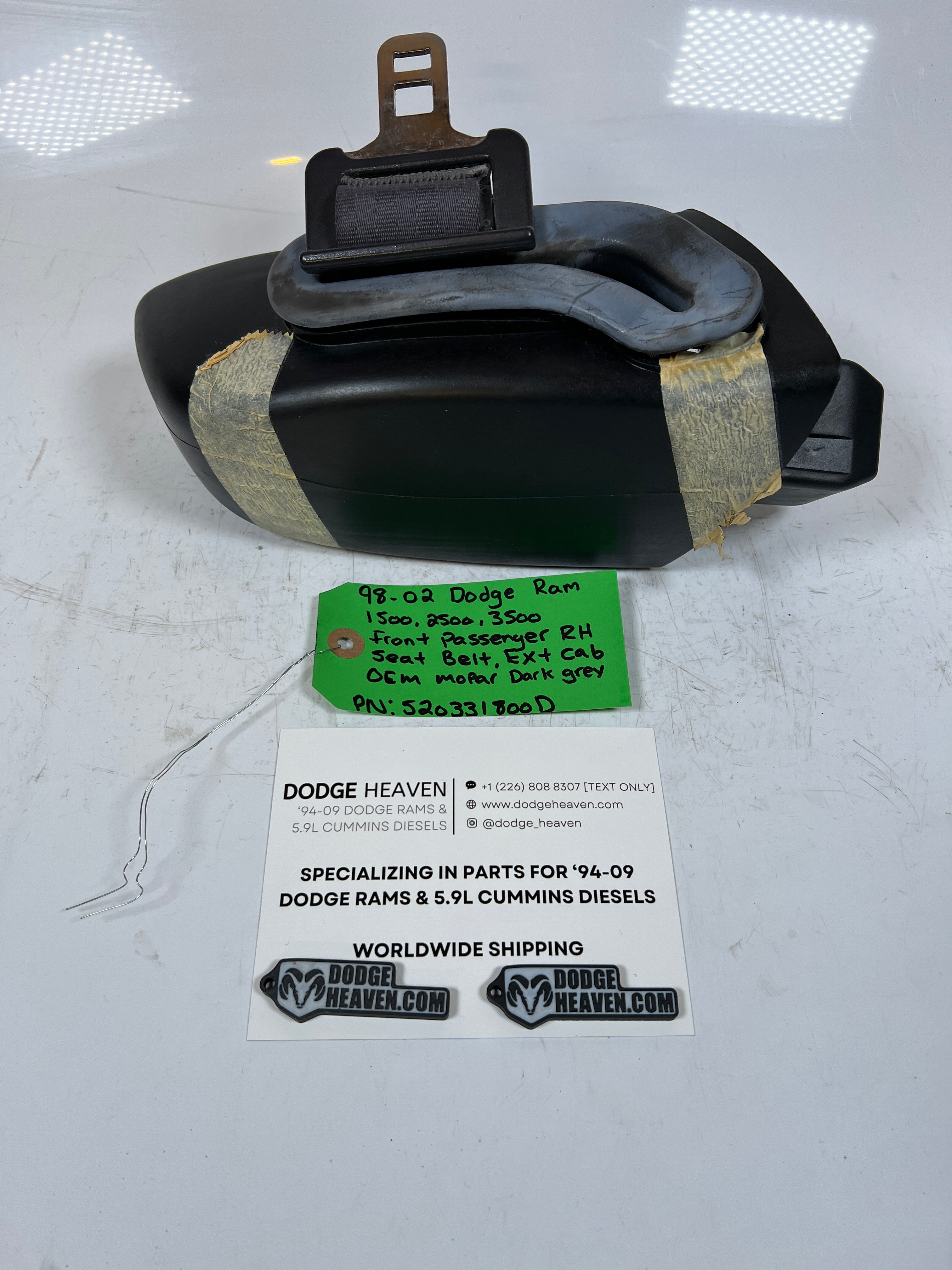 1998-2002 Dodge Ram 1500-3500 Front Passenger Seat Belt Ext Cab