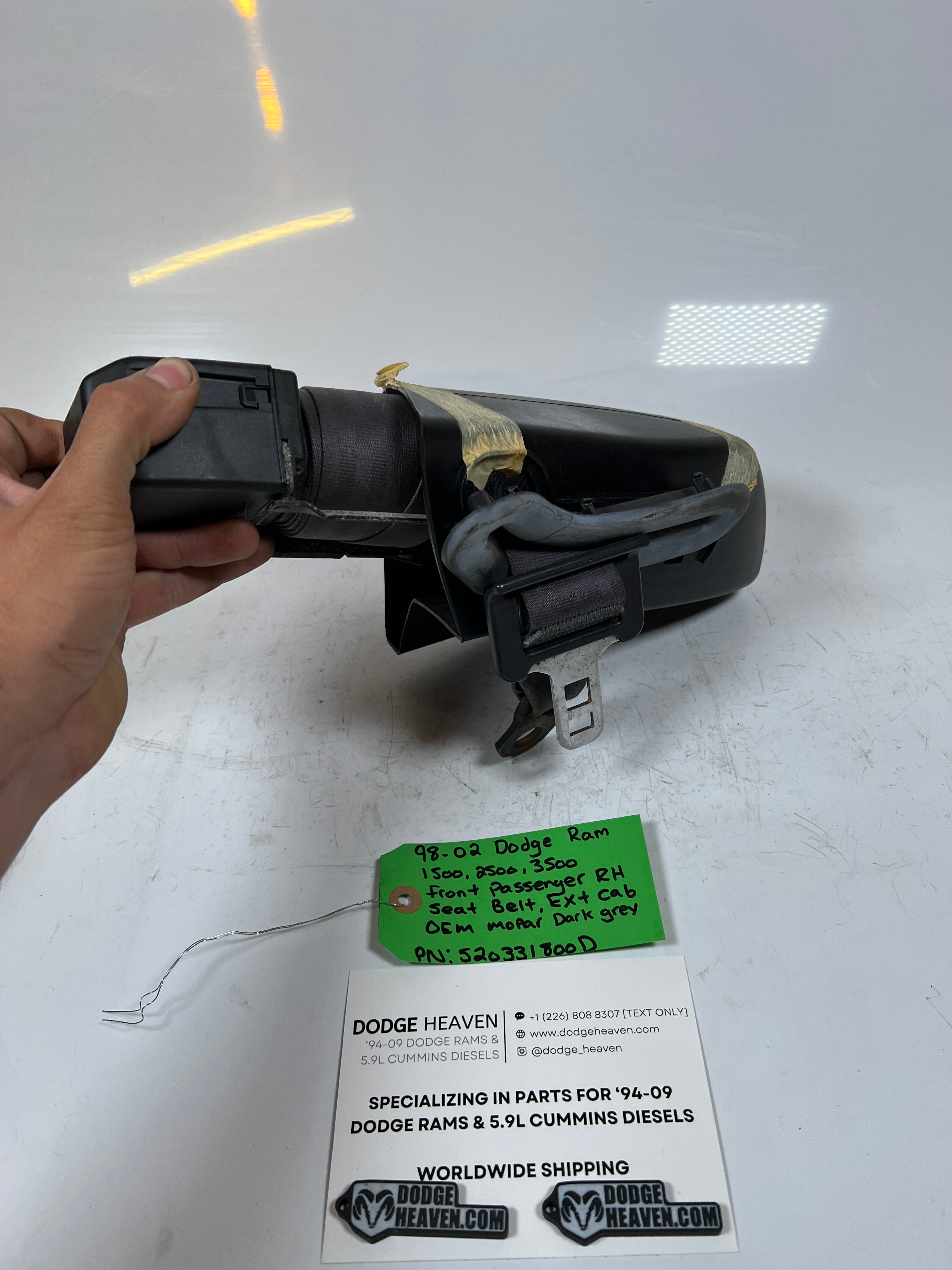 1998-2002 Dodge Ram 1500-3500 Front Passenger Seat Belt Ext Cab