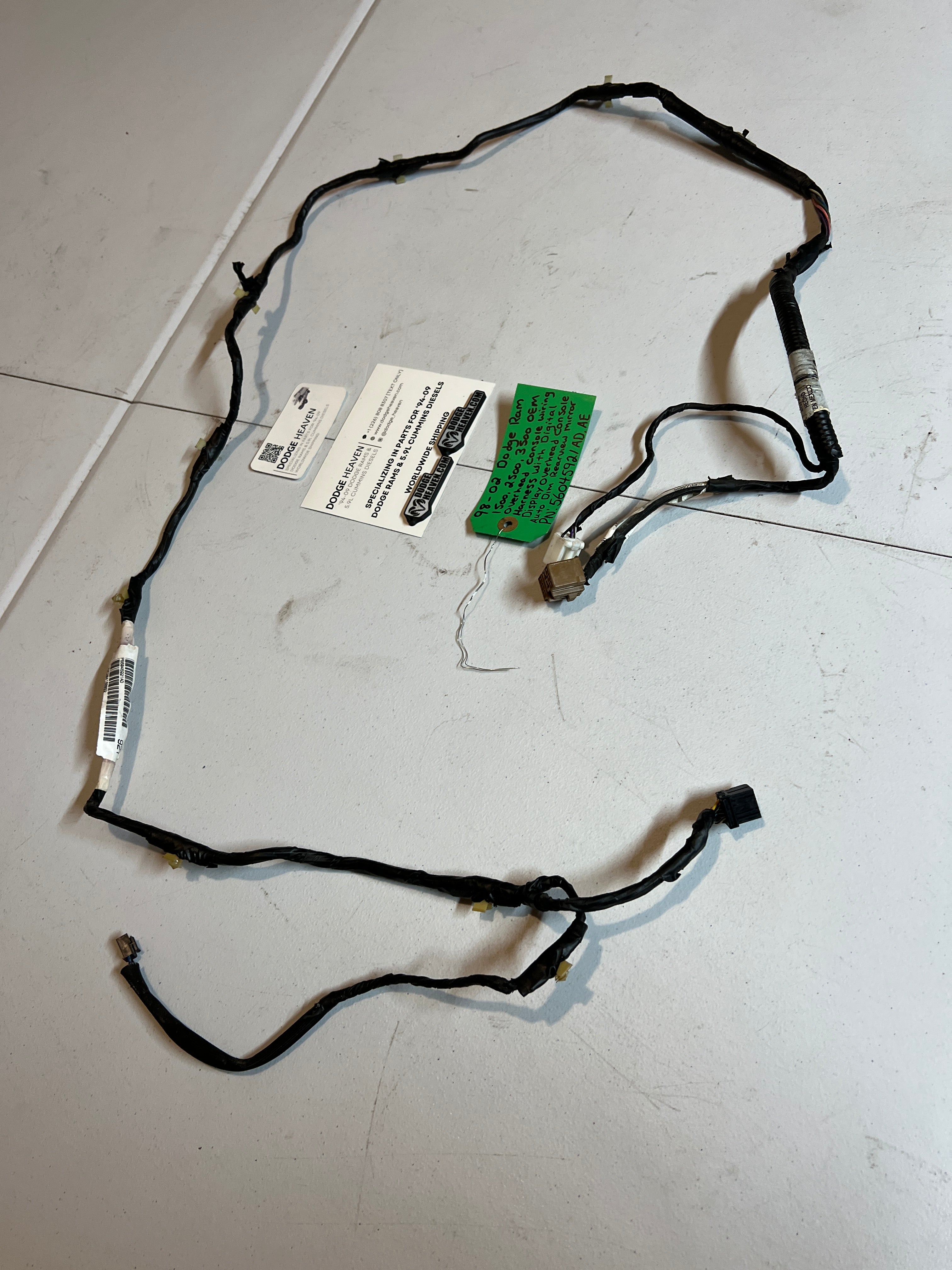 1999-2002 Dodge Ram 1500-3500 Over Head Console Wiring Harness