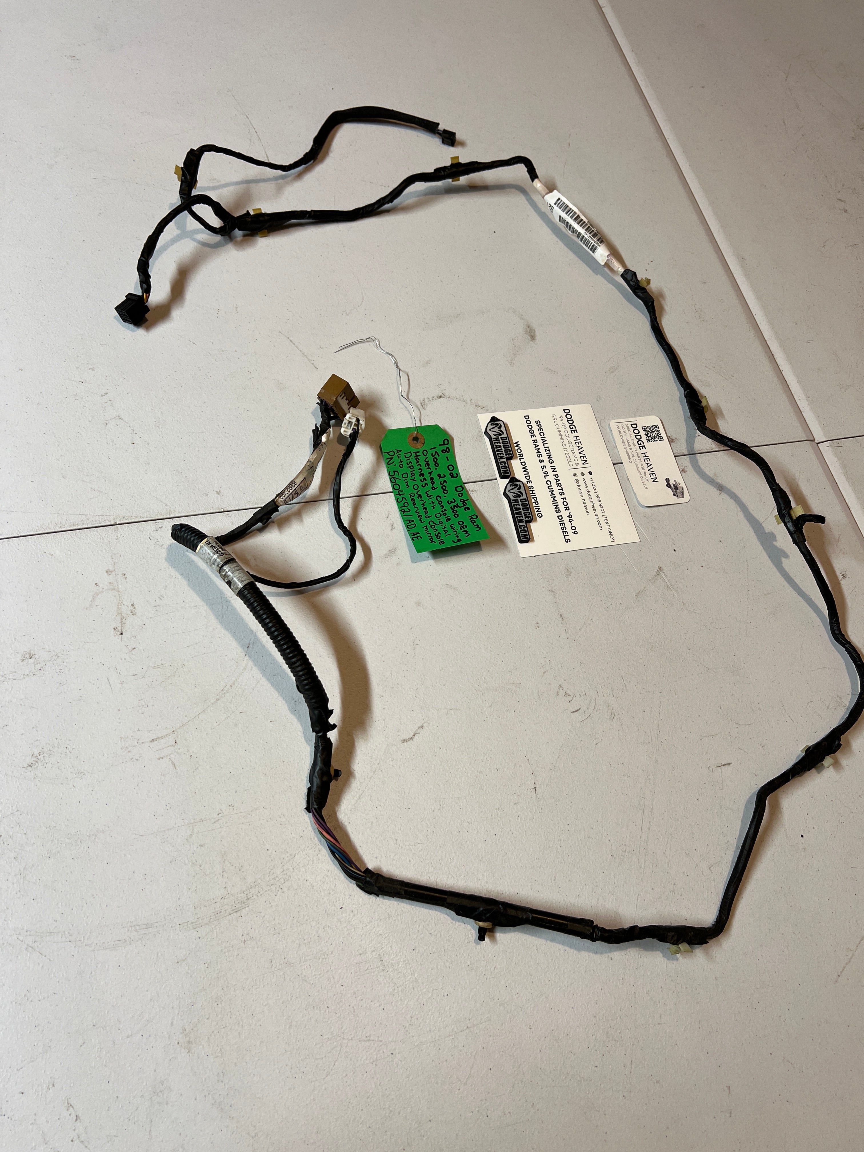 1999-2002 Dodge Ram 1500-3500 Over Head Console Wiring Harness