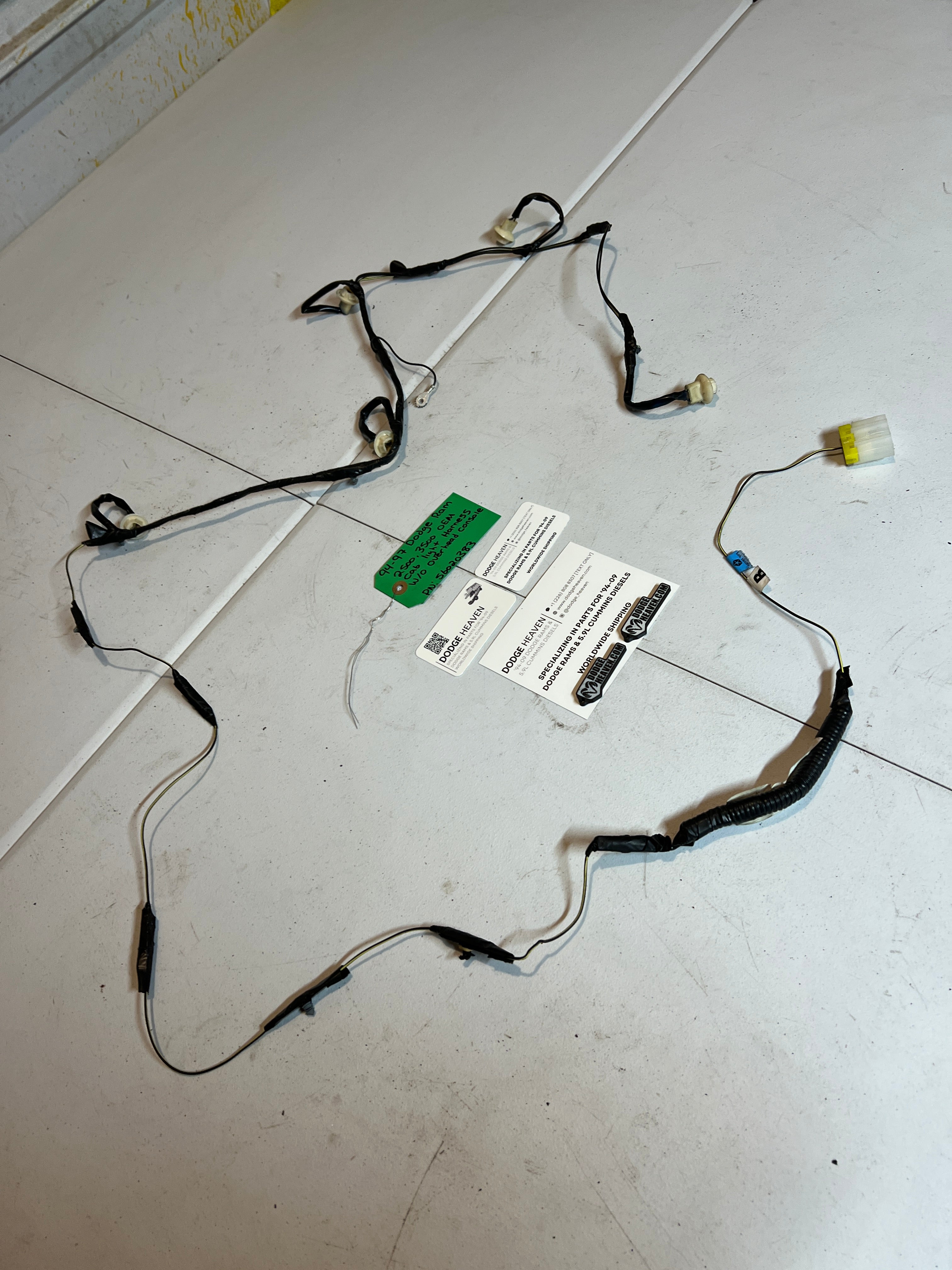 1994-1997 Dodge Ram 2500 3500 Cab Light Harness W/O Over Head Console