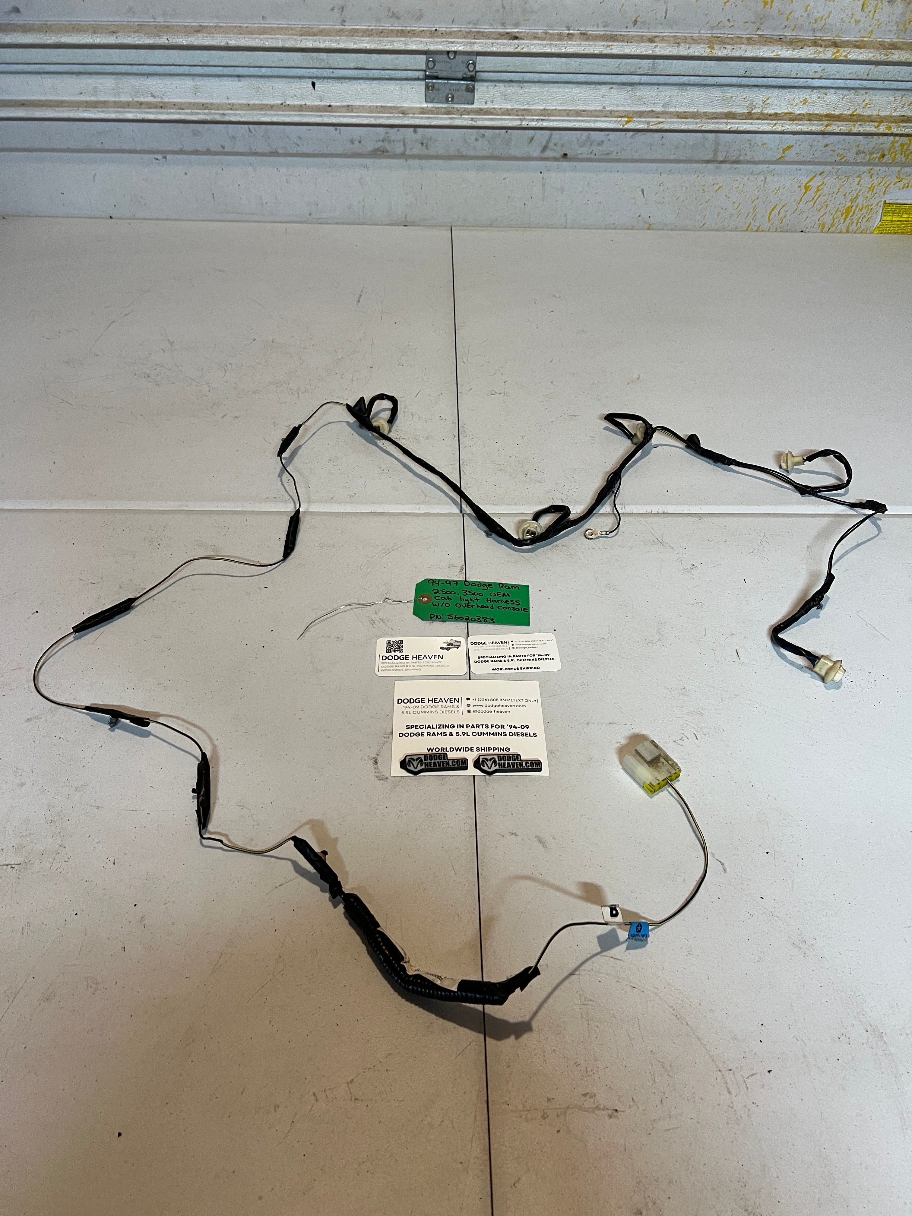 1994-1997 Dodge Ram 2500 3500 Cab Light Harness W/O Over Head Console