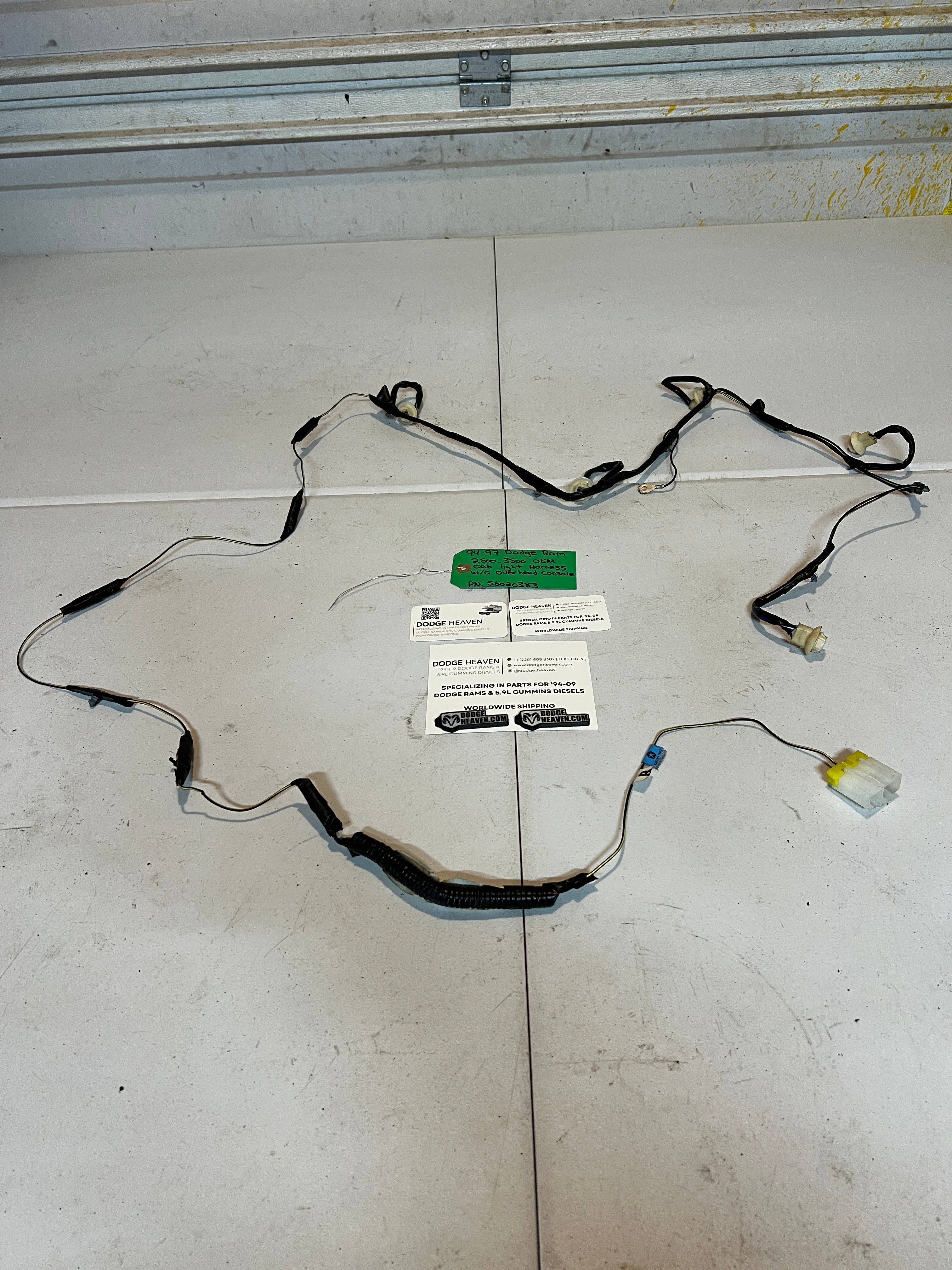 1994-1997 Dodge Ram 2500 3500 Cab Light Harness W/O Over Head Console