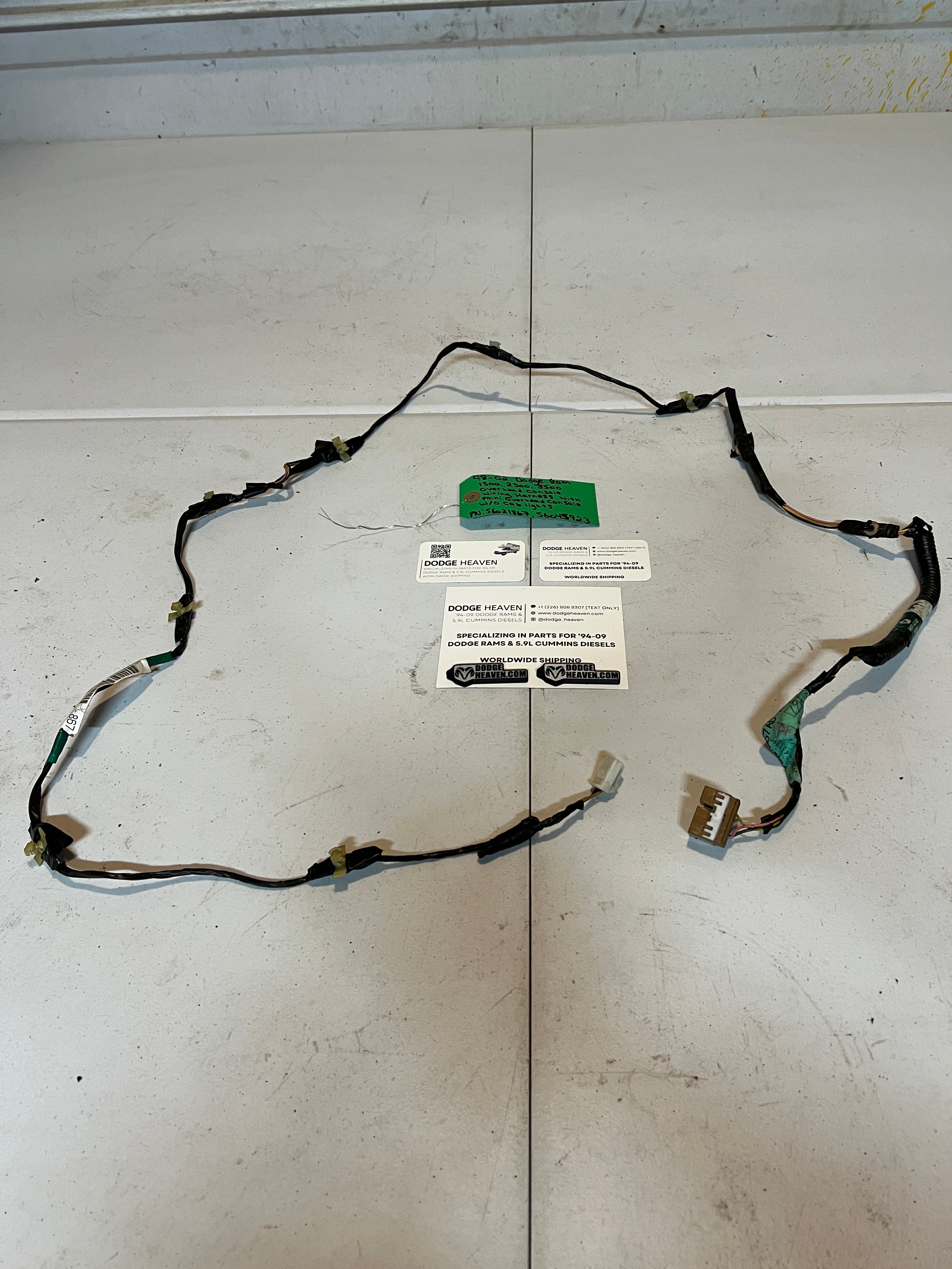 1999-2002 Dodge Ram Over Head Console Wiring Harness W/O Cab Lights