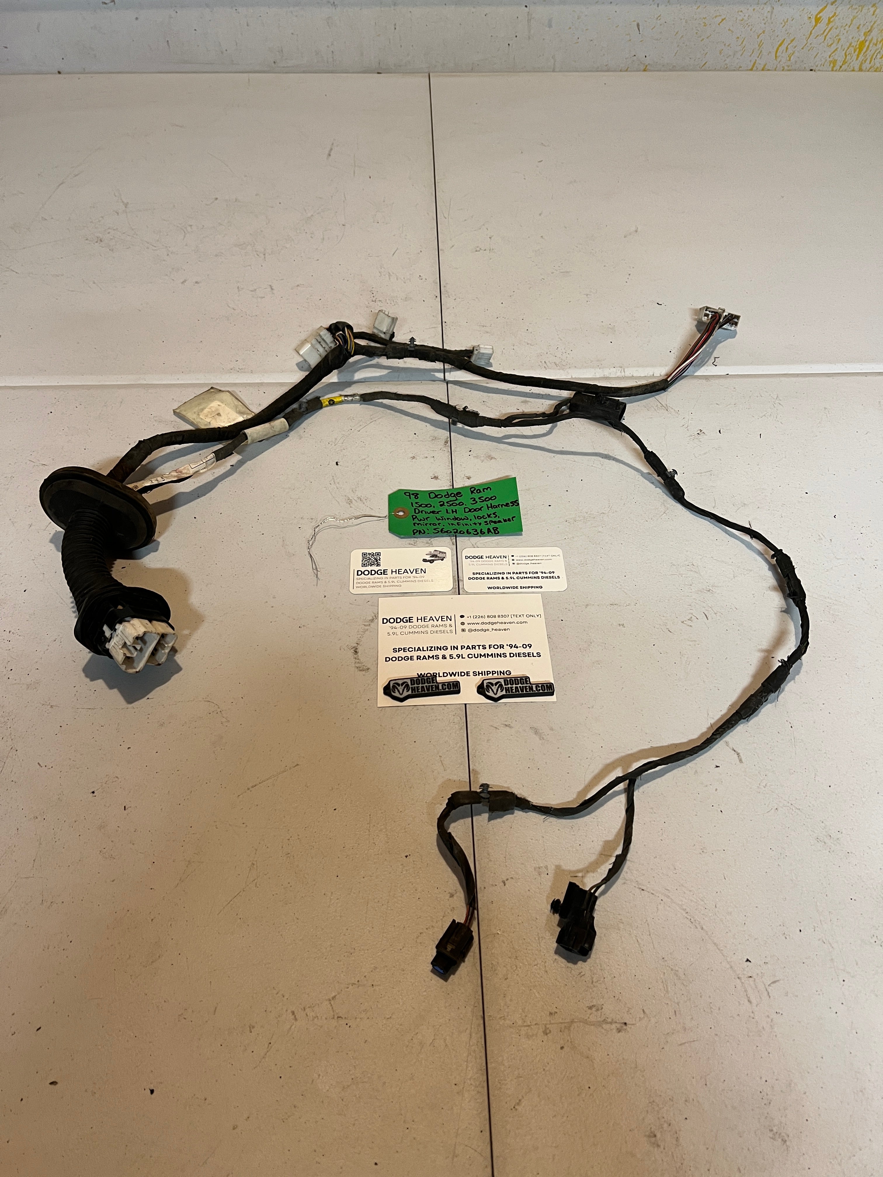 1998-1998 Dodge Ram Driver LH Front Door Wiring harness Infinity Speakers