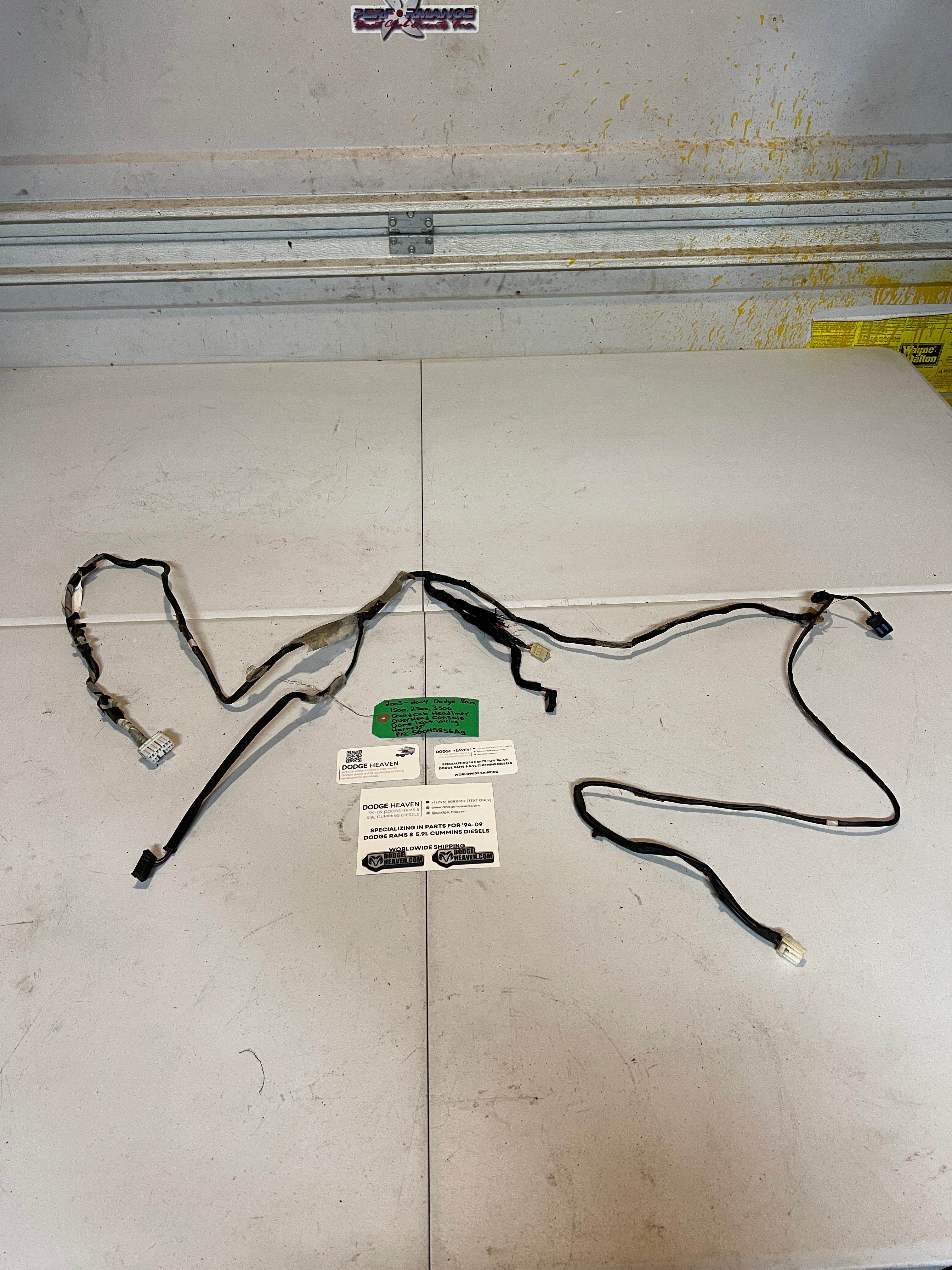 2003-2004 Dodge Ram Headliner Over Head Console Wiring Harness