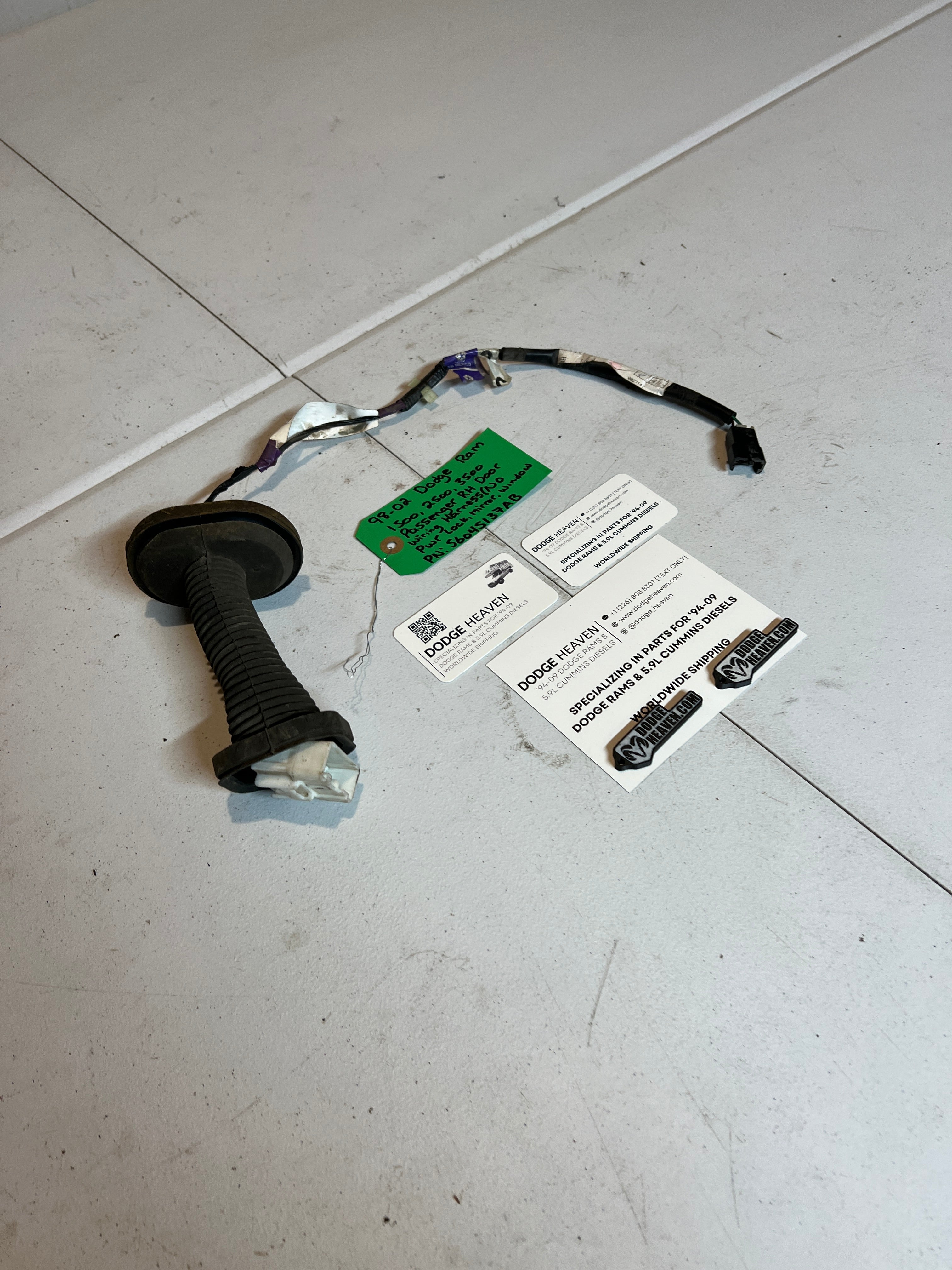 1998-2002 Dodge Ram Passenger RH Door Wiring Harness (No Power)
