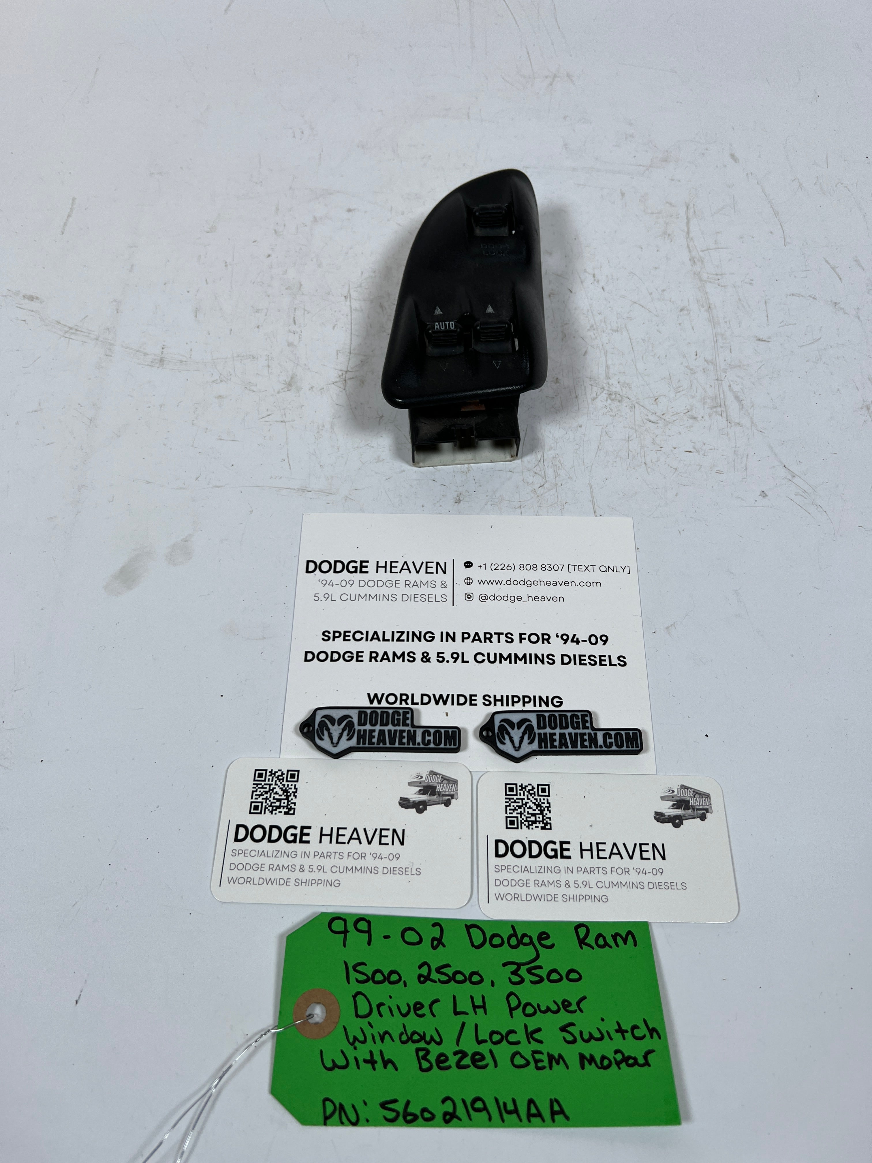 1999-2002 Dodge Ram Driver LH Power Window / Lock Switch W Bezel