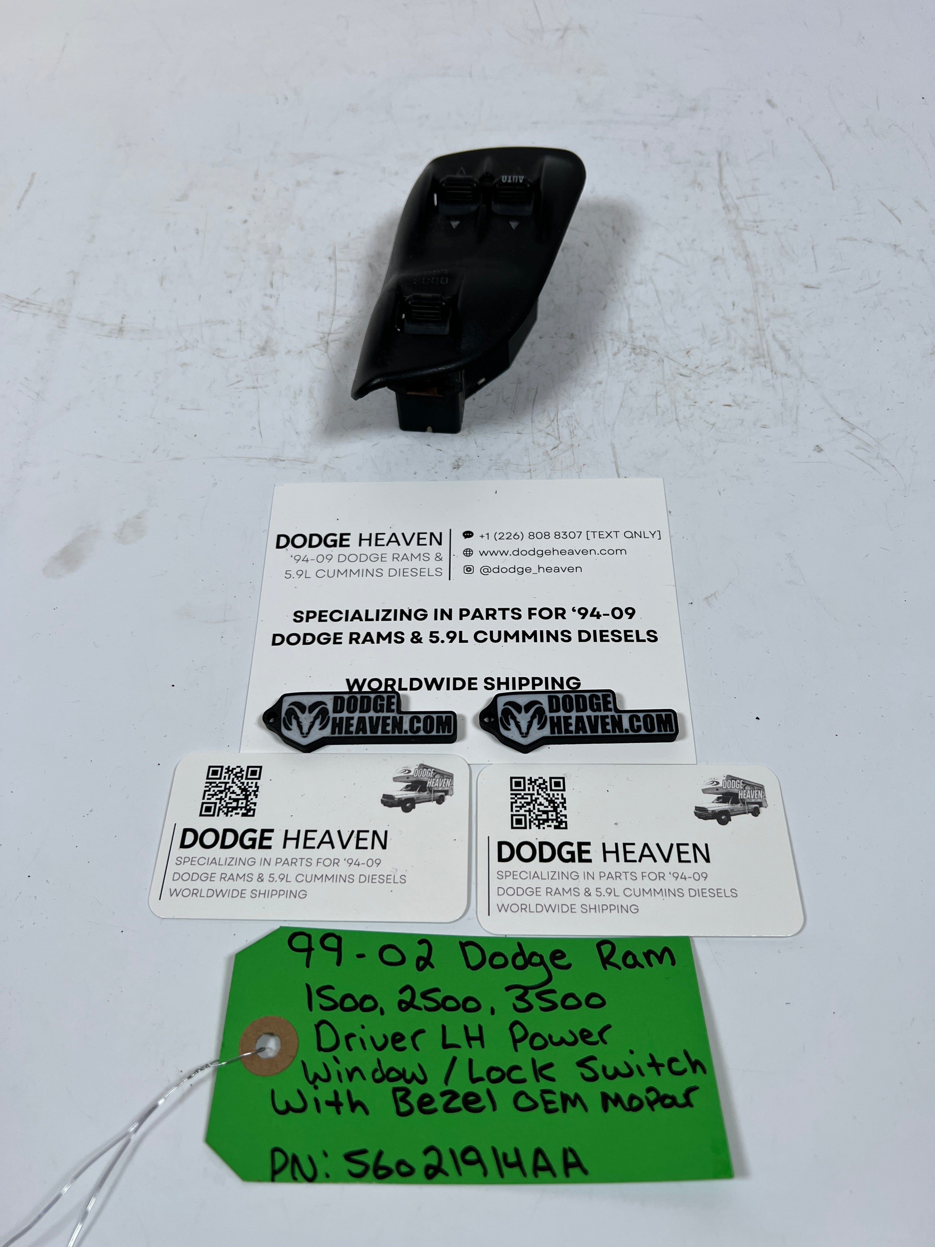 1999-2002 Dodge Ram Driver LH Power Window / Lock Switch W Bezel