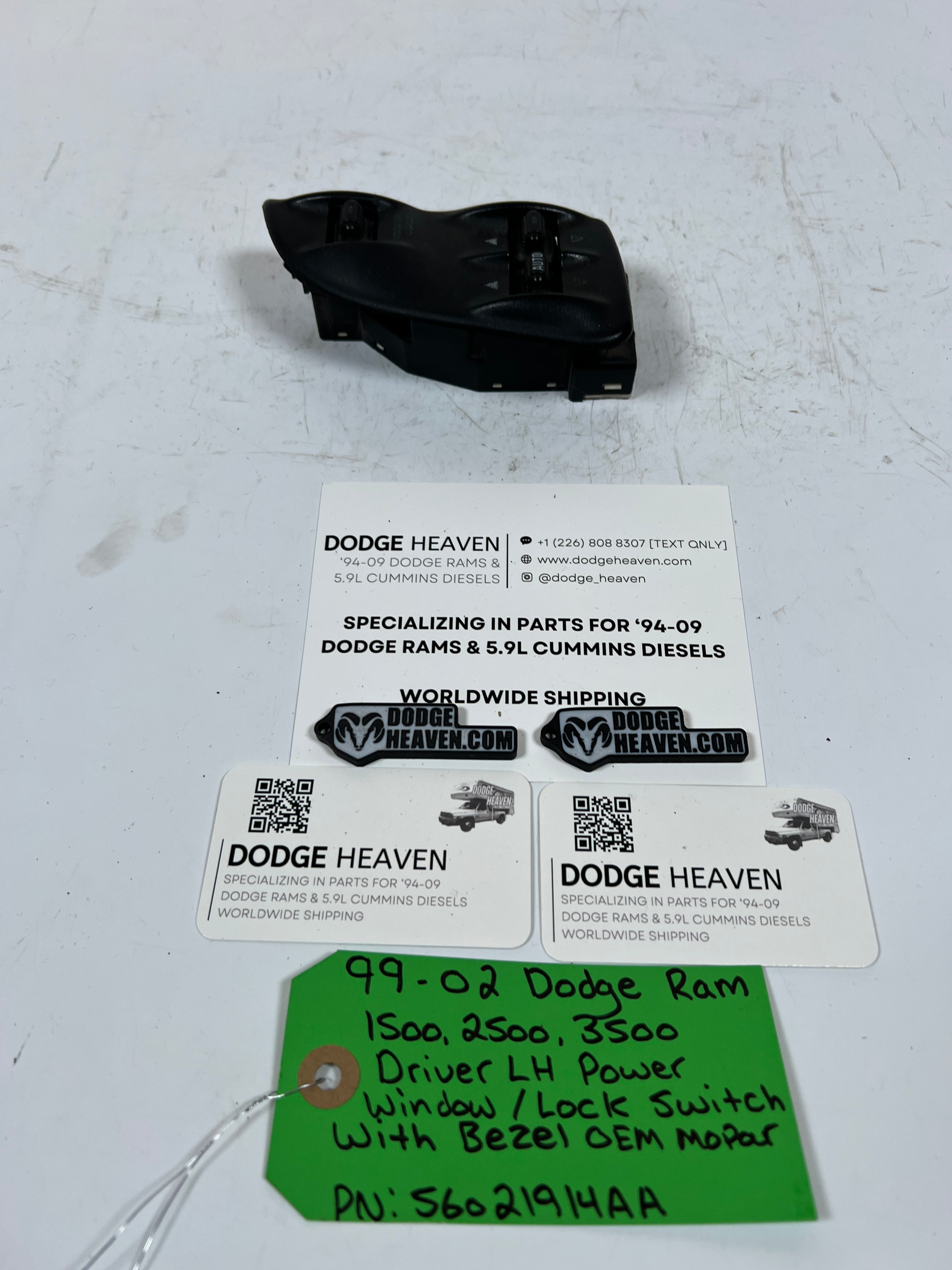 1999-2002 Dodge Ram Driver LH Power Window / Lock Switch W Bezel