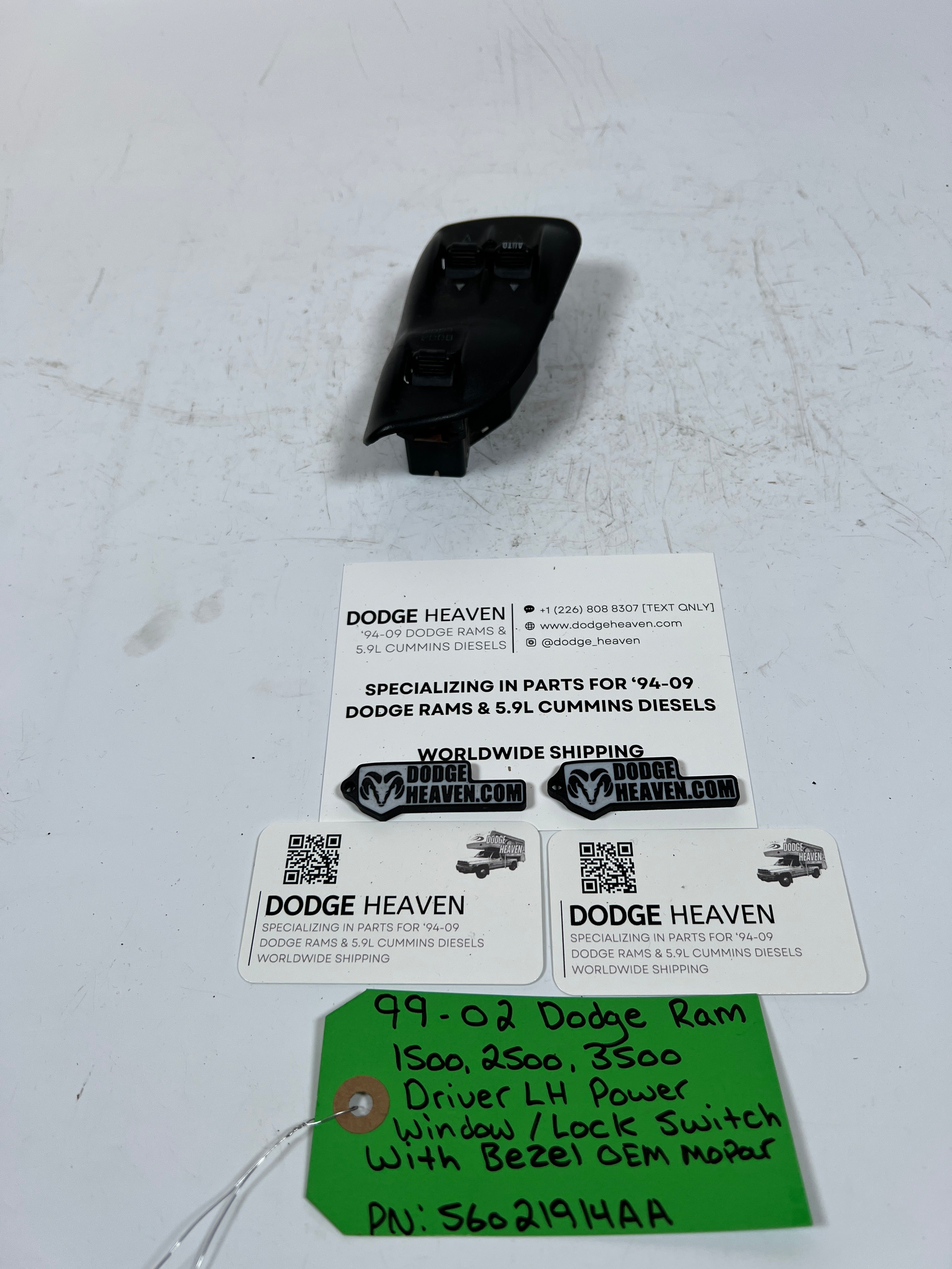 1999-2002 Dodge Ram Driver LH Power Window / Lock Switch W Bezel