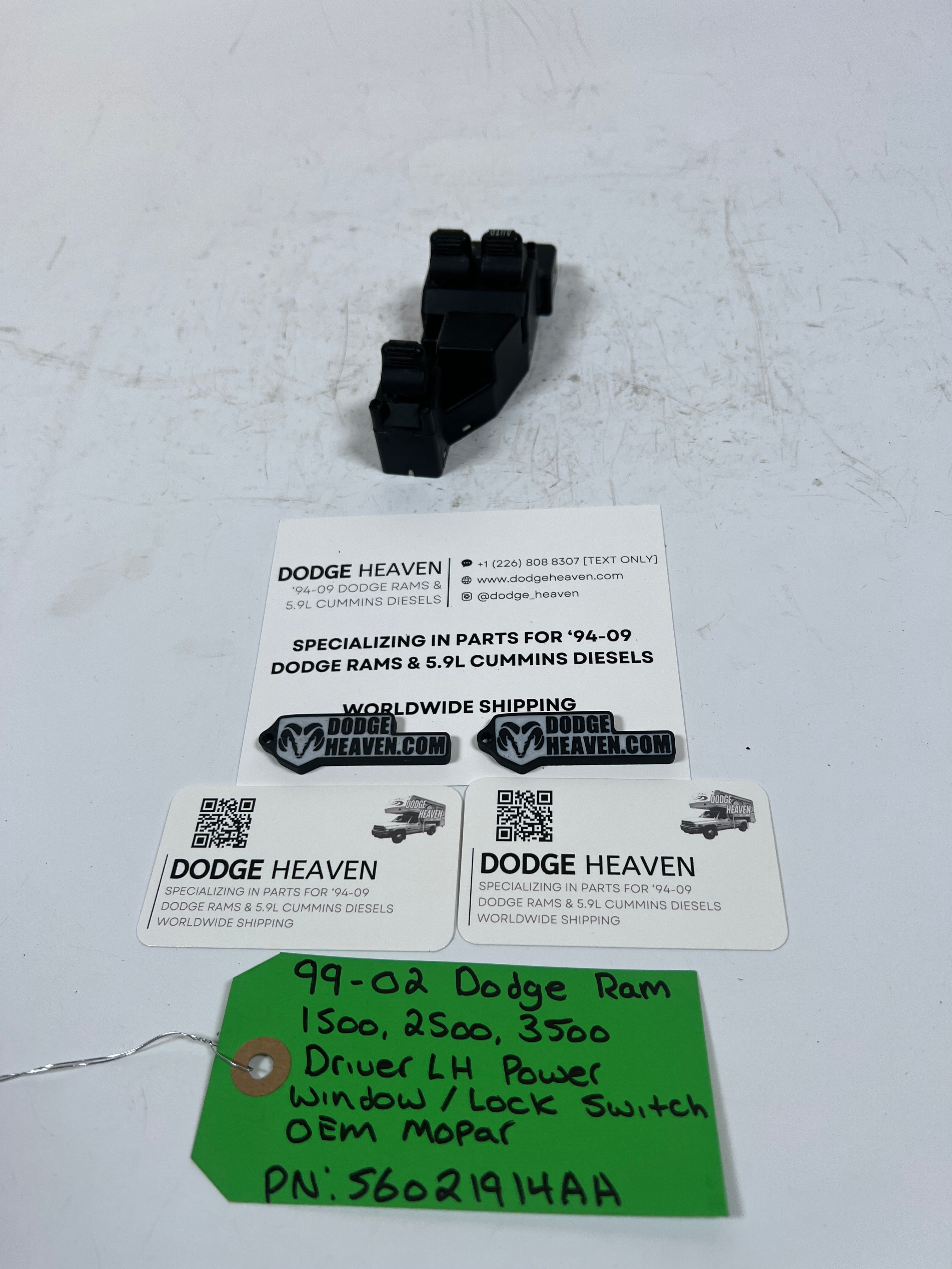 1999-2002 Dodge Ram Driver LH Power Window / Lock Switch