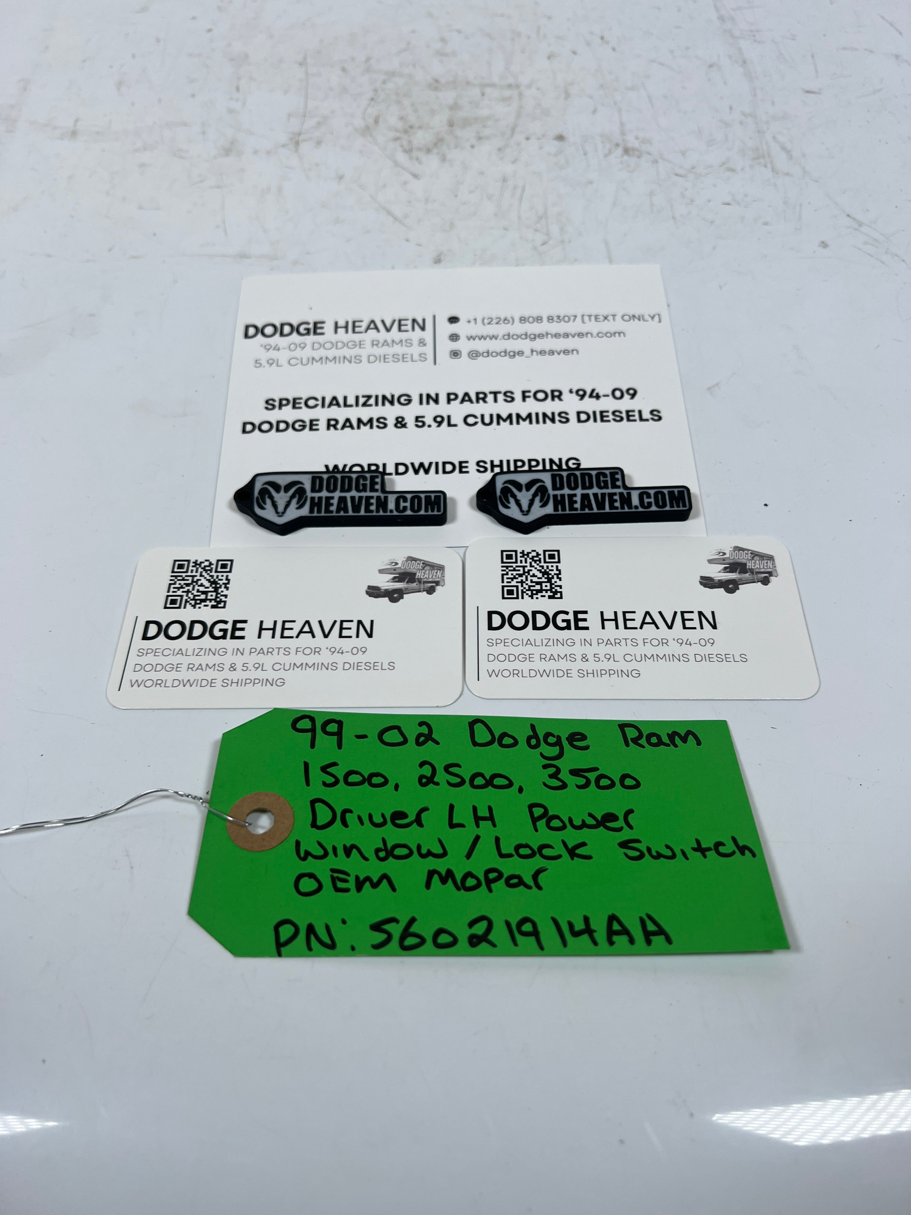 1999-2002 Dodge Ram Driver LH Power Window / Lock Switch