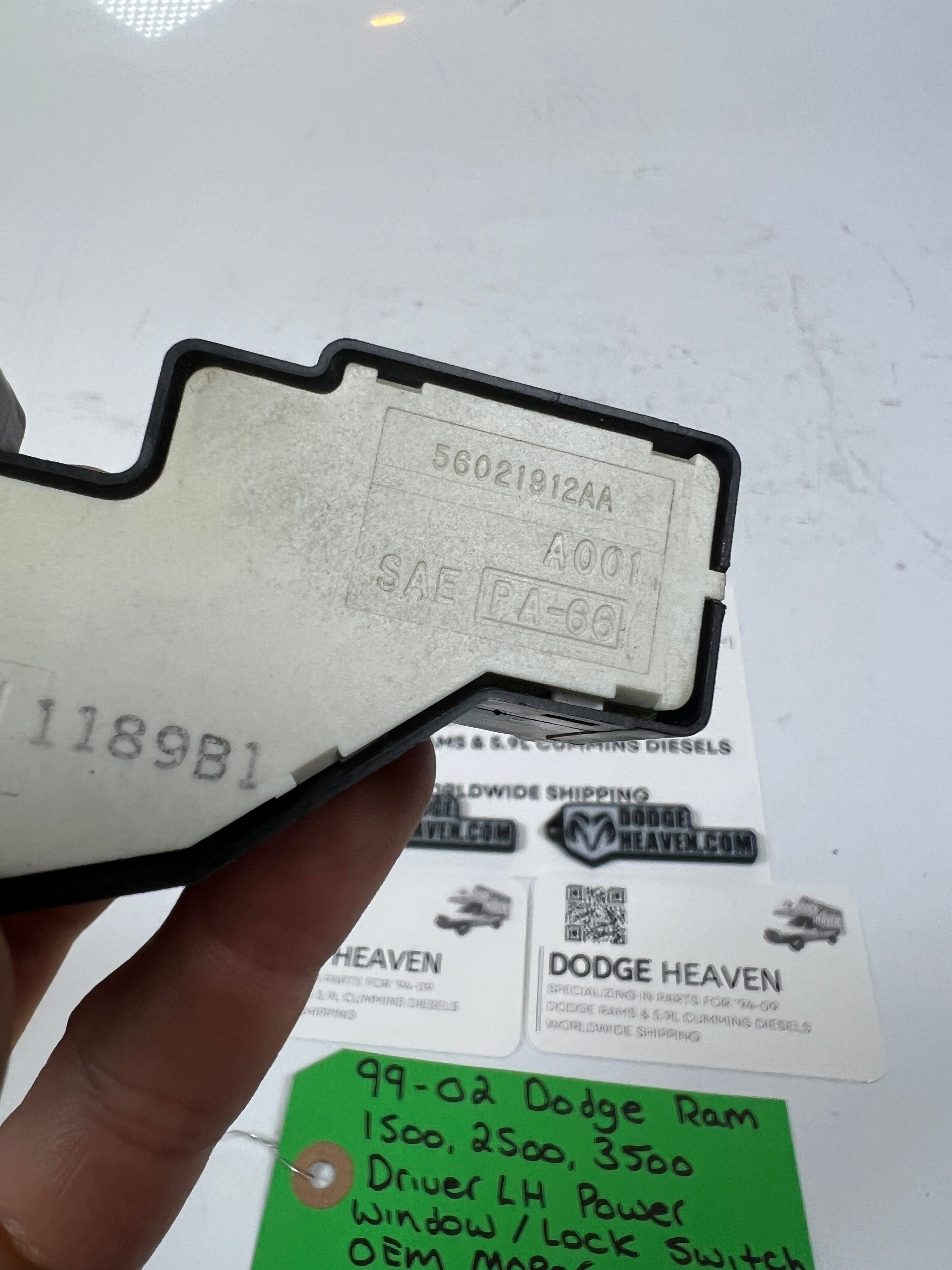 1999-2002 Dodge Ram Driver LH Power Window / Lock Switch