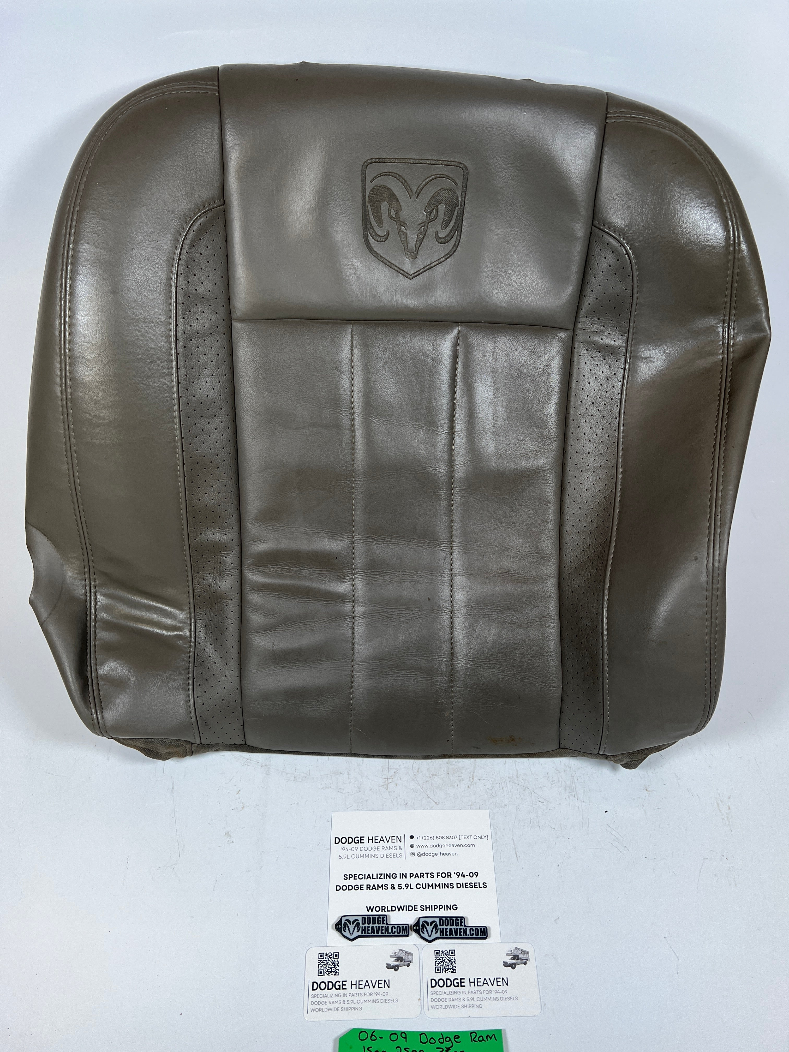 2006-2009 Dodge Ram 1500-3500 Passenger Seat Back Upholstery Leather Tan