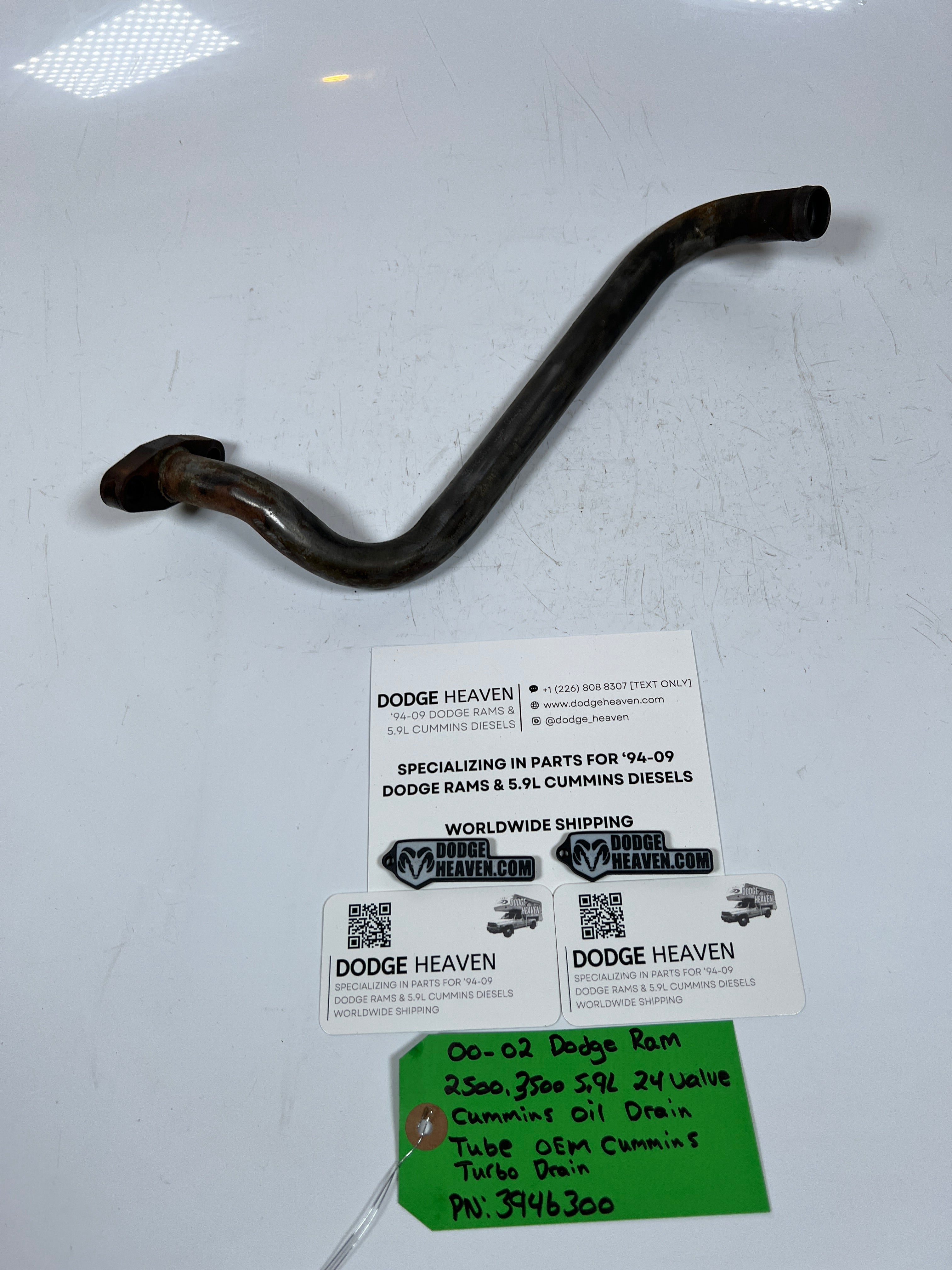 2000-2002 Dodge Ram 5.9L 24 Valve Cummins Turbo Oil Drain Tube