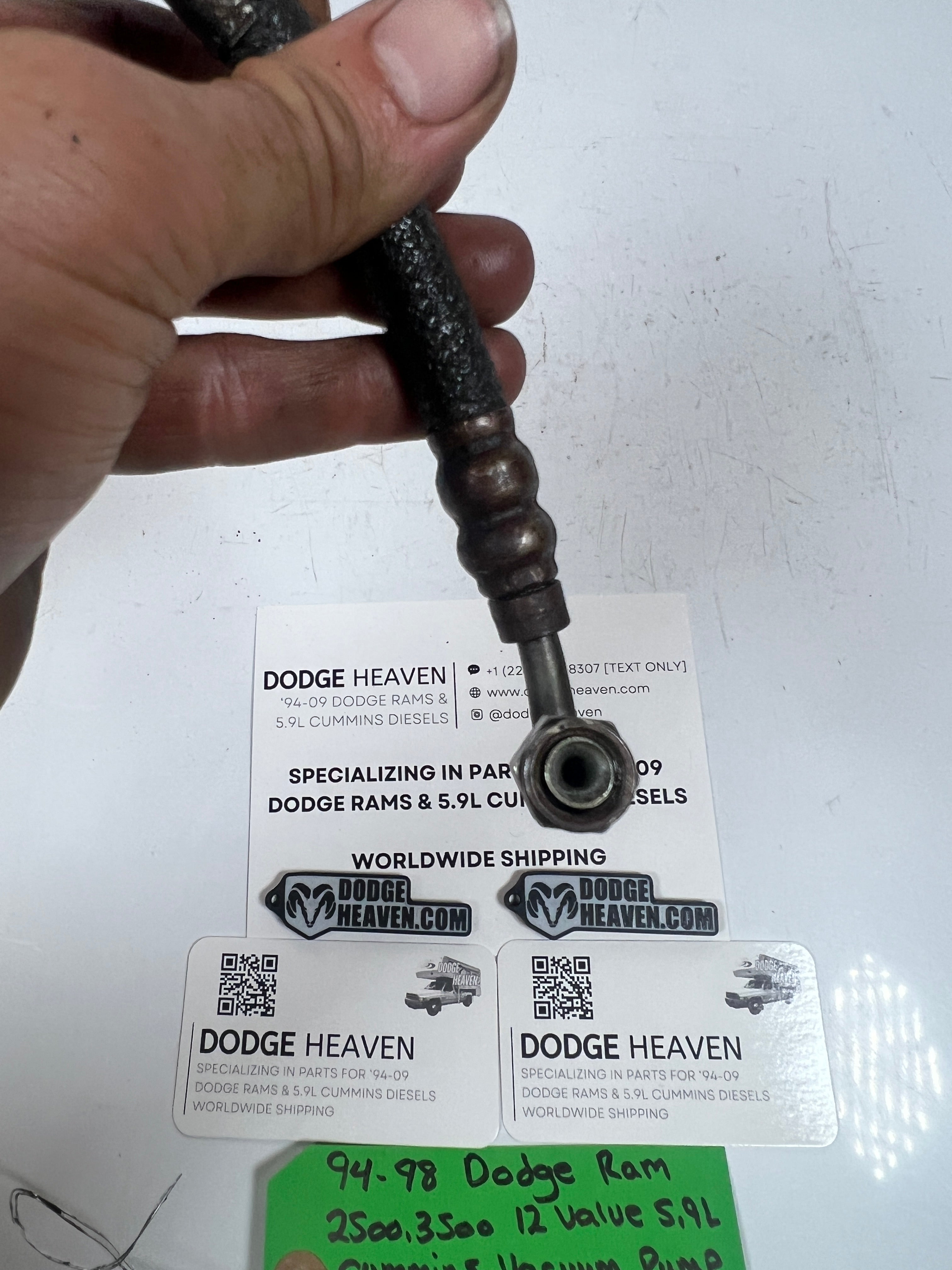 1994-1998 Dodge Ram 12V 5.9L Cummins Vacuum Pump Oil Supply Line