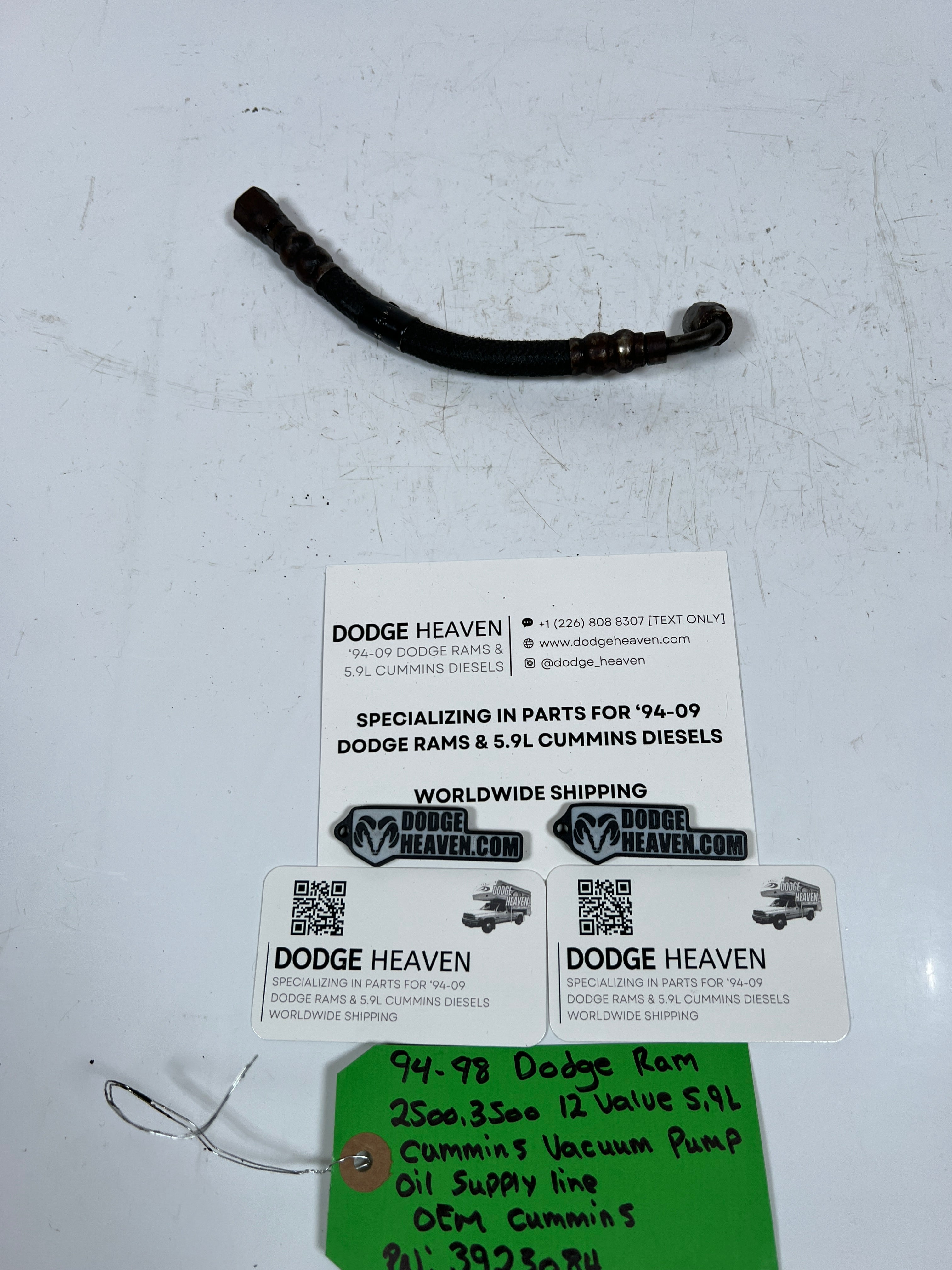 1994-1998 Dodge Ram 12V 5.9L Cummins Vacuum Pump Oil Supply Line