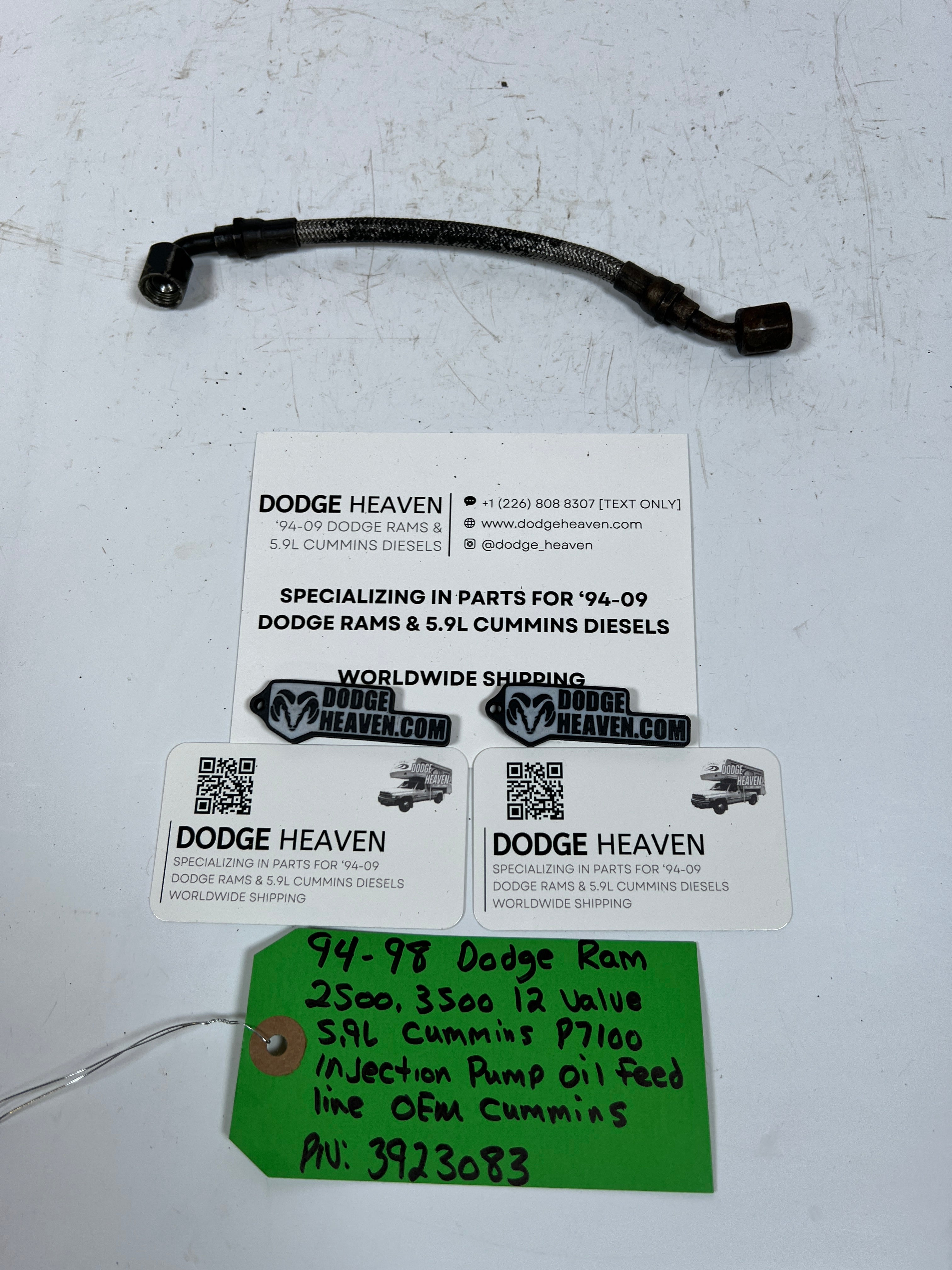 1994-1998 Dodge Ram 12 Valve 5.9L Cummins P7100 Injection Pump Oil Feed Line
