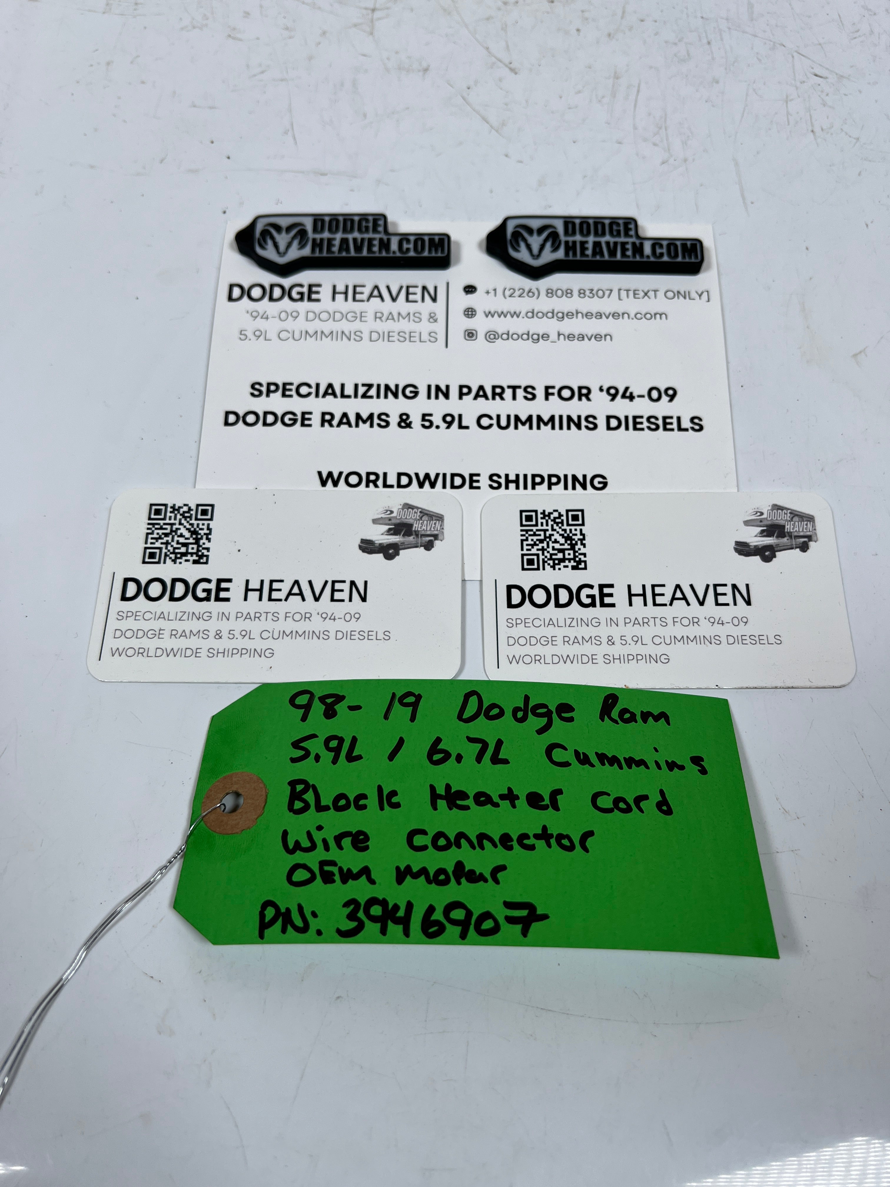 1998-2019 Dodge Ram 5.9L / 6.7L Cummins Block Heater Cord Cable
