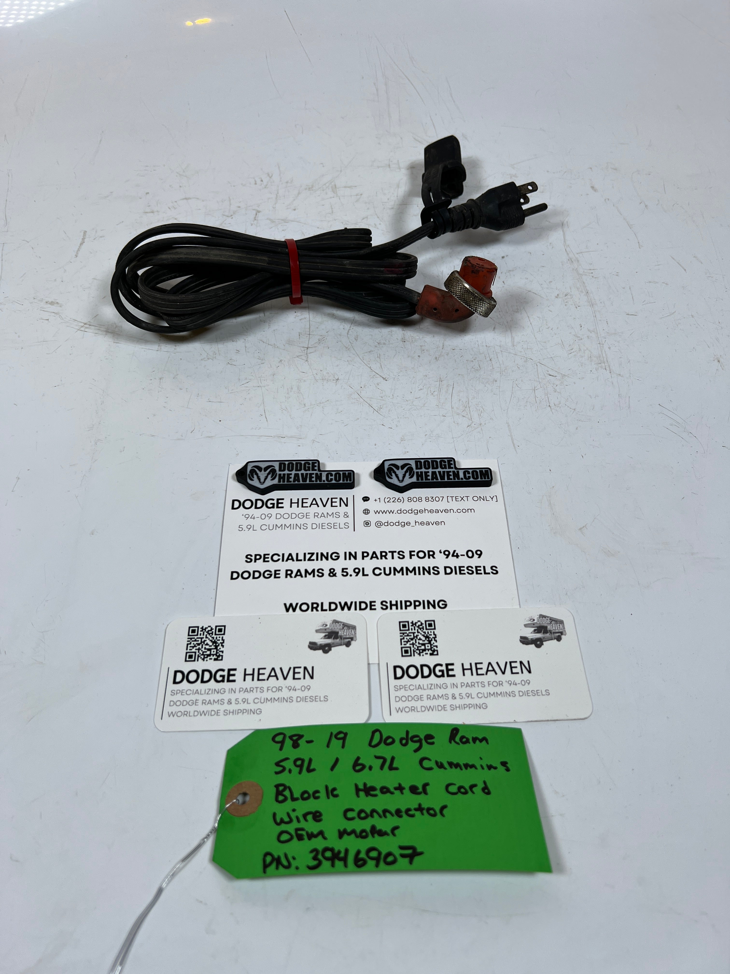 1998-2019 Dodge Ram 5.9L / 6.7L Cummins Block Heater Cord Cable