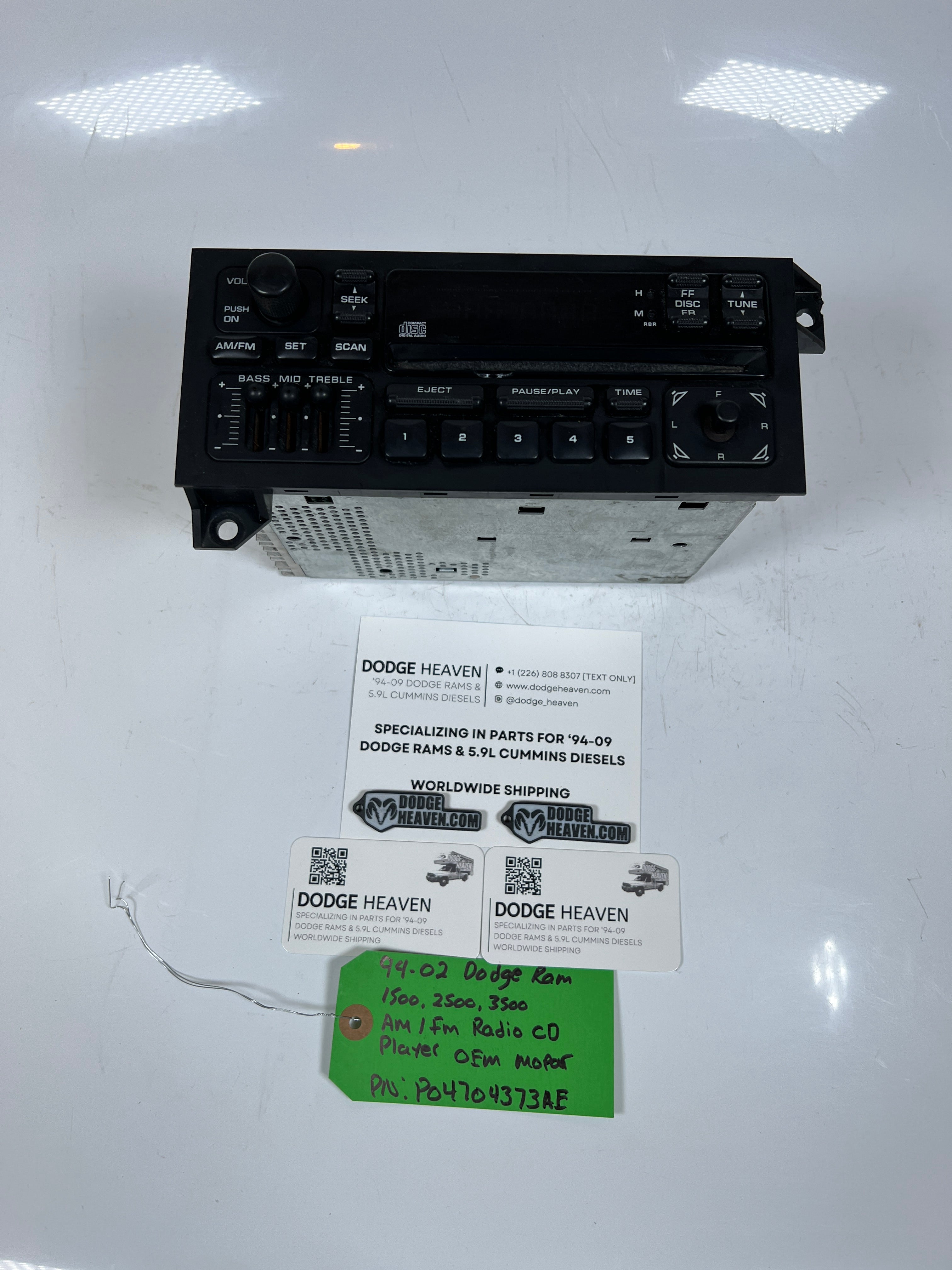 1994-2002 Dodge Ram AM / FM Radio CD Player