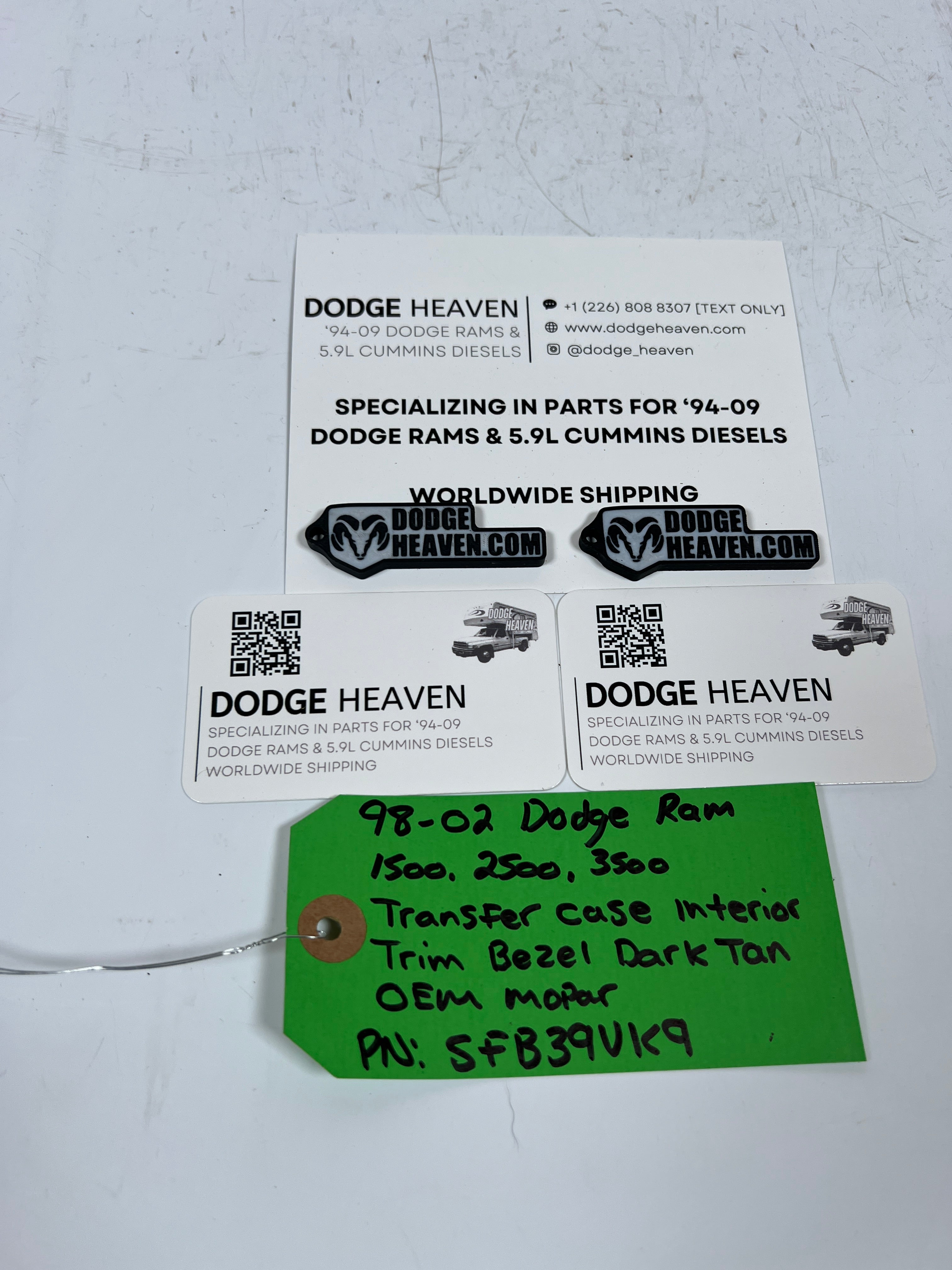 1998-2002 Dodge Ram 4x4 Transfer Case Interior Trim Bezel Dark Tan
