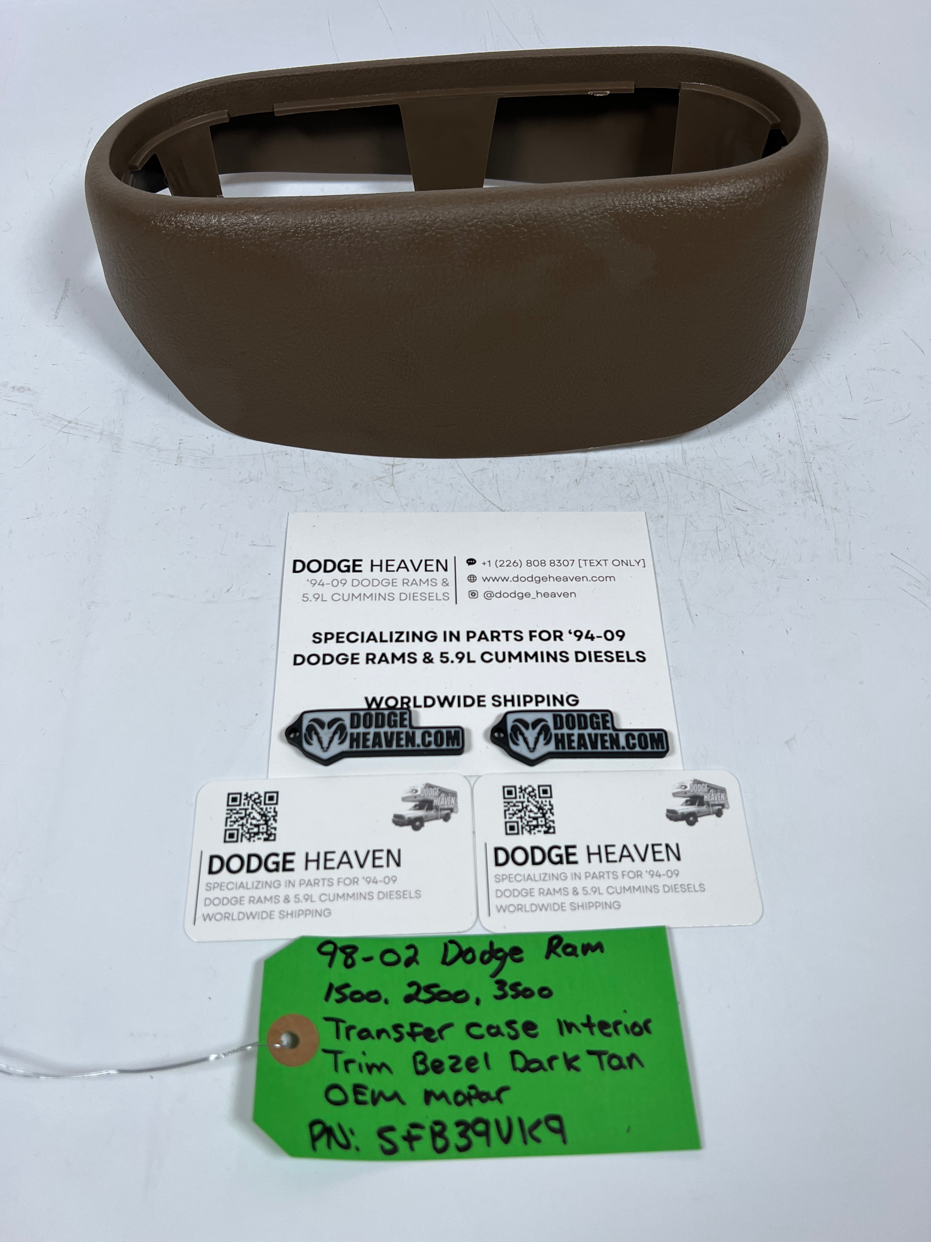 1998-2002 Dodge Ram 4x4 Transfer Case Interior Trim Bezel Dark Tan