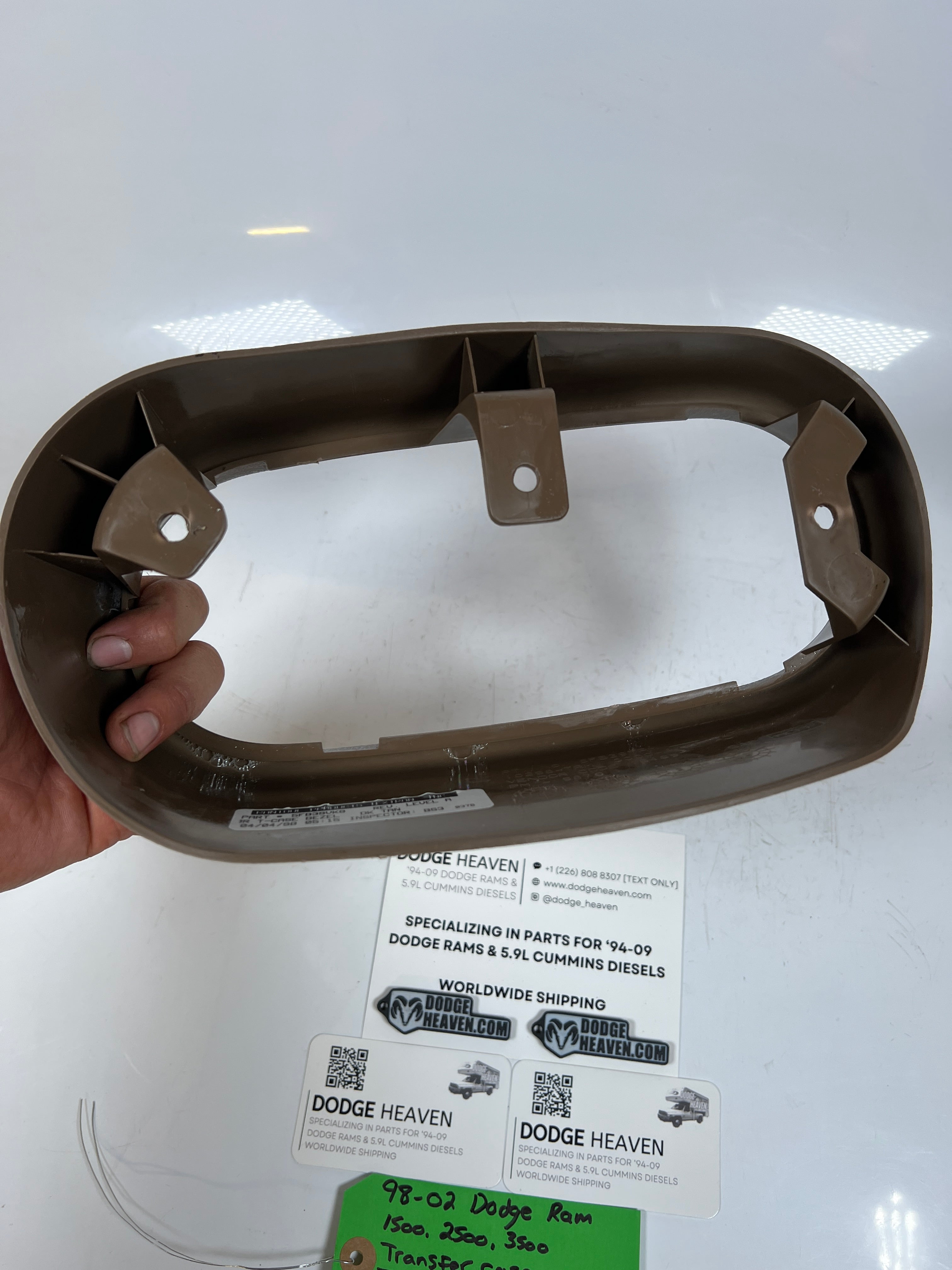 1998-2002 Dodge Ram 4x4 Transfer Case Interior Trim Bezel Dark Tan